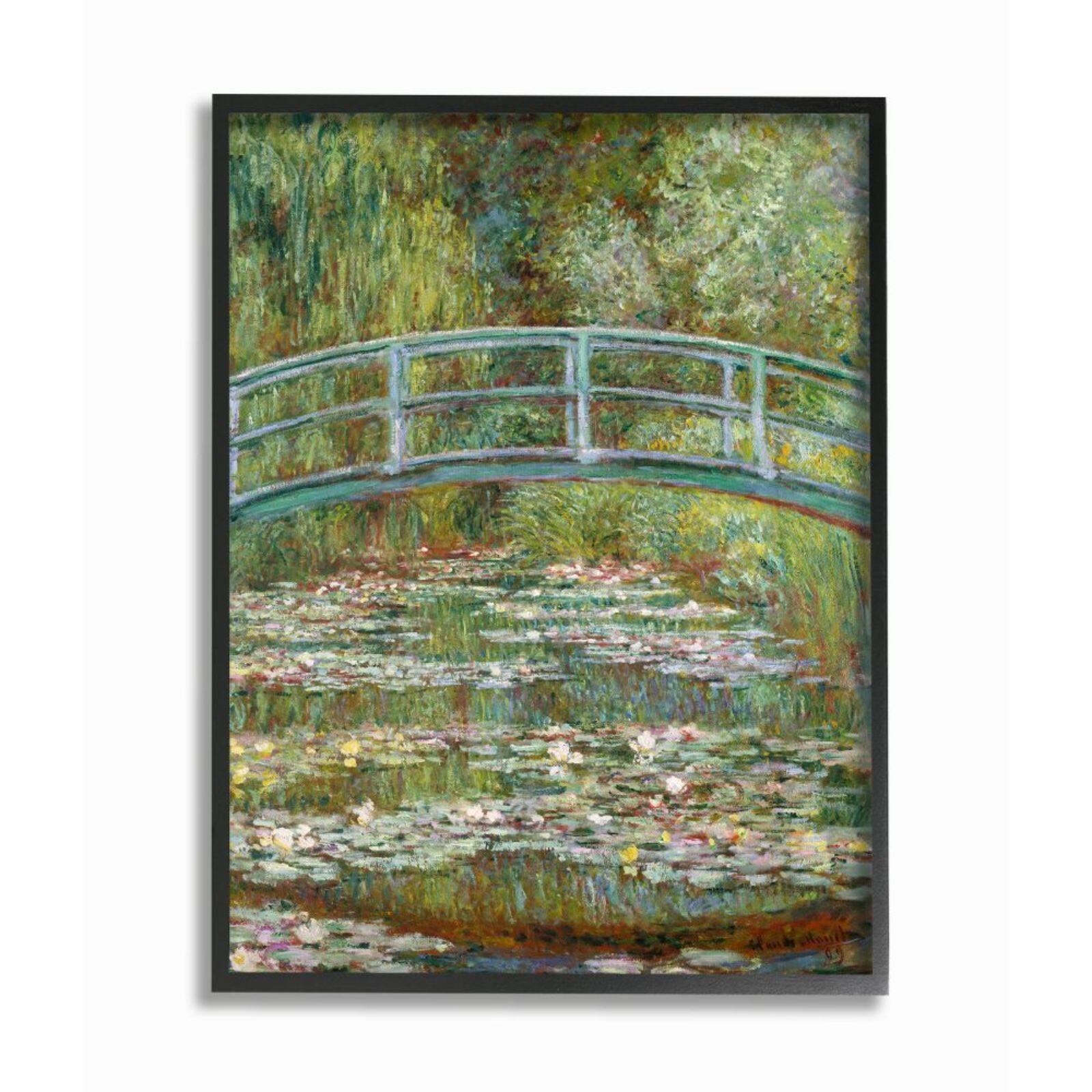 Stupell Industries Bridge Over Lilies Monet with Black Frame Wall Accent