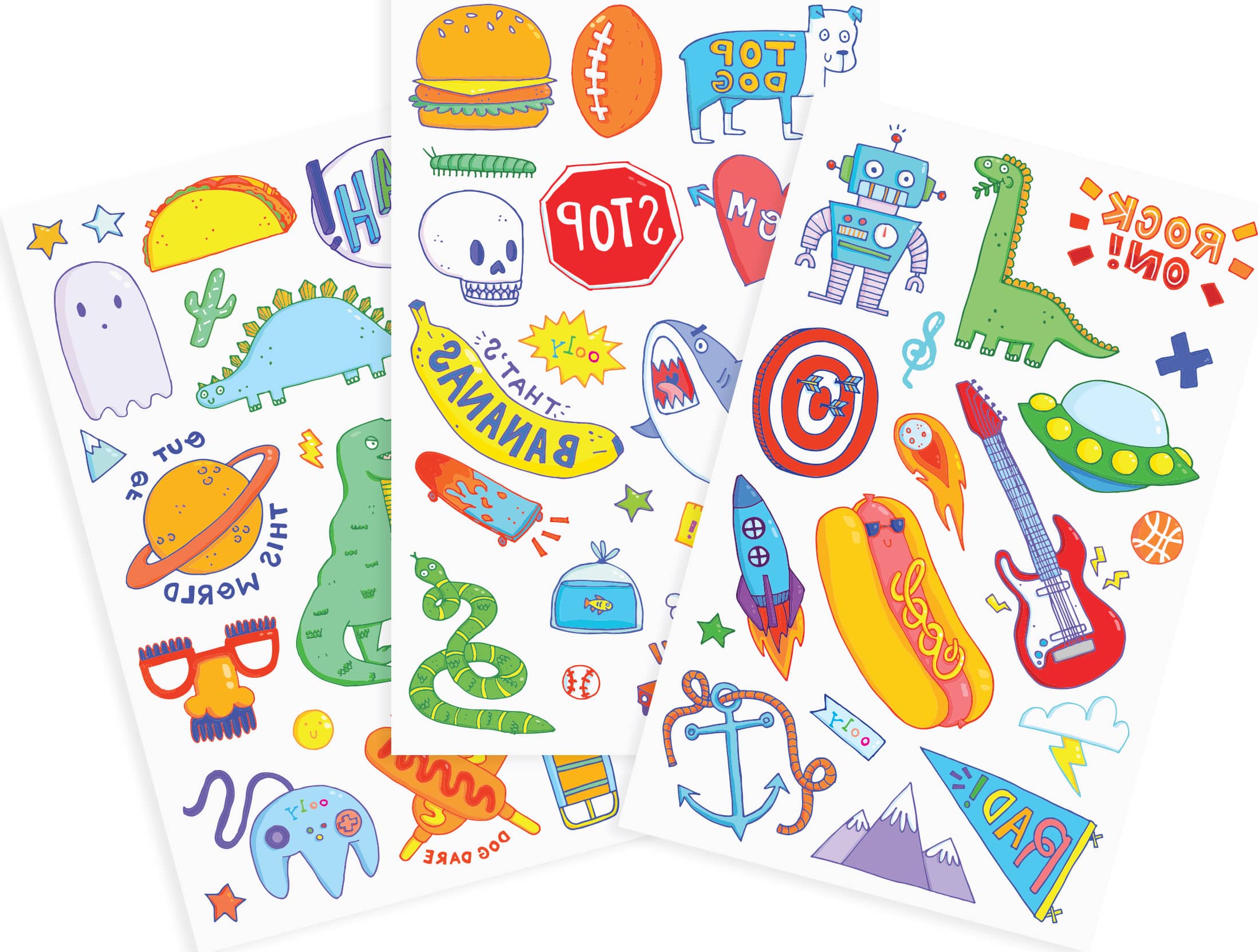 OOLY Tattoo-Palooza Awesome Doodles Temporary Tattoo Set