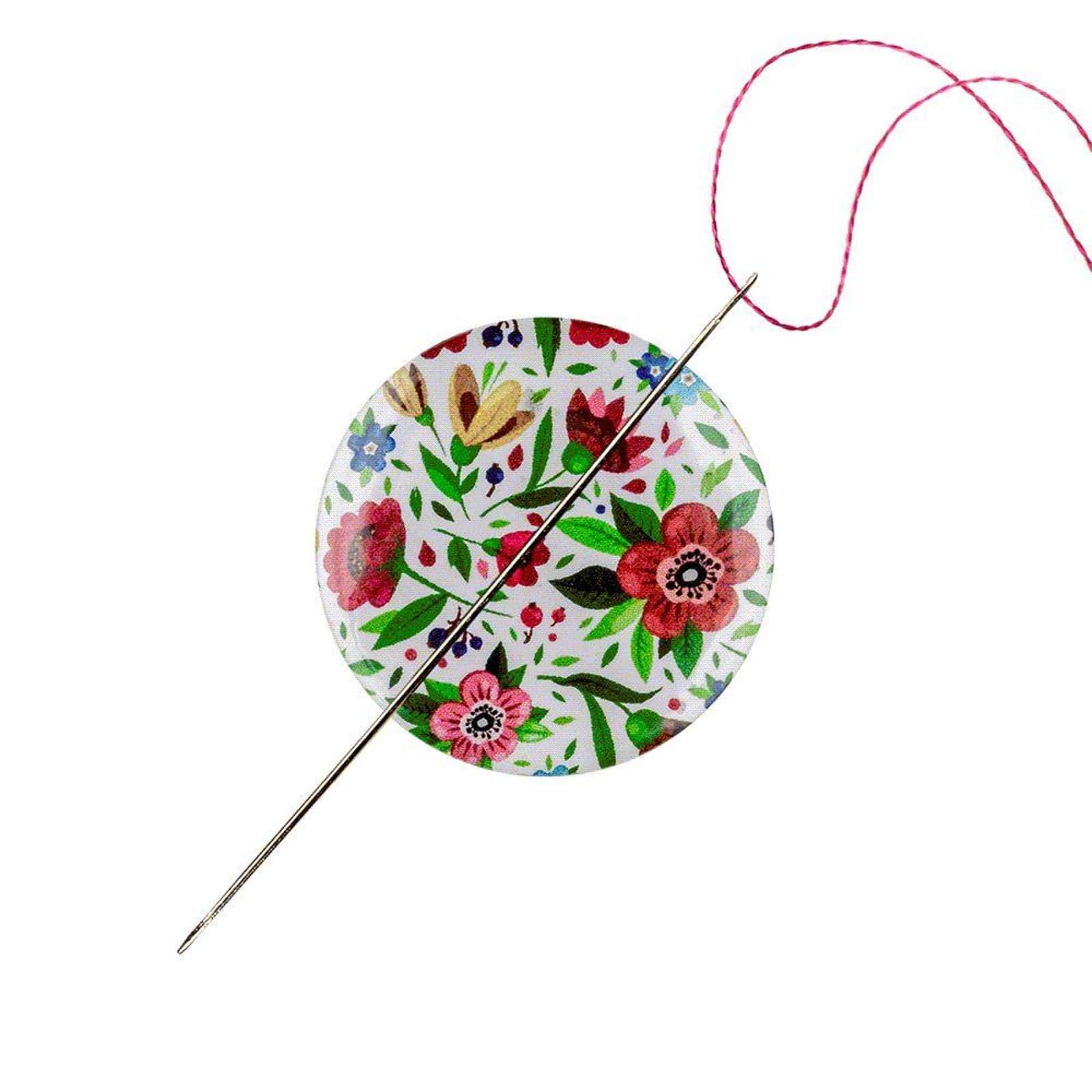 Wonderland Crafts Red Flowers Magnetic Needle Holder