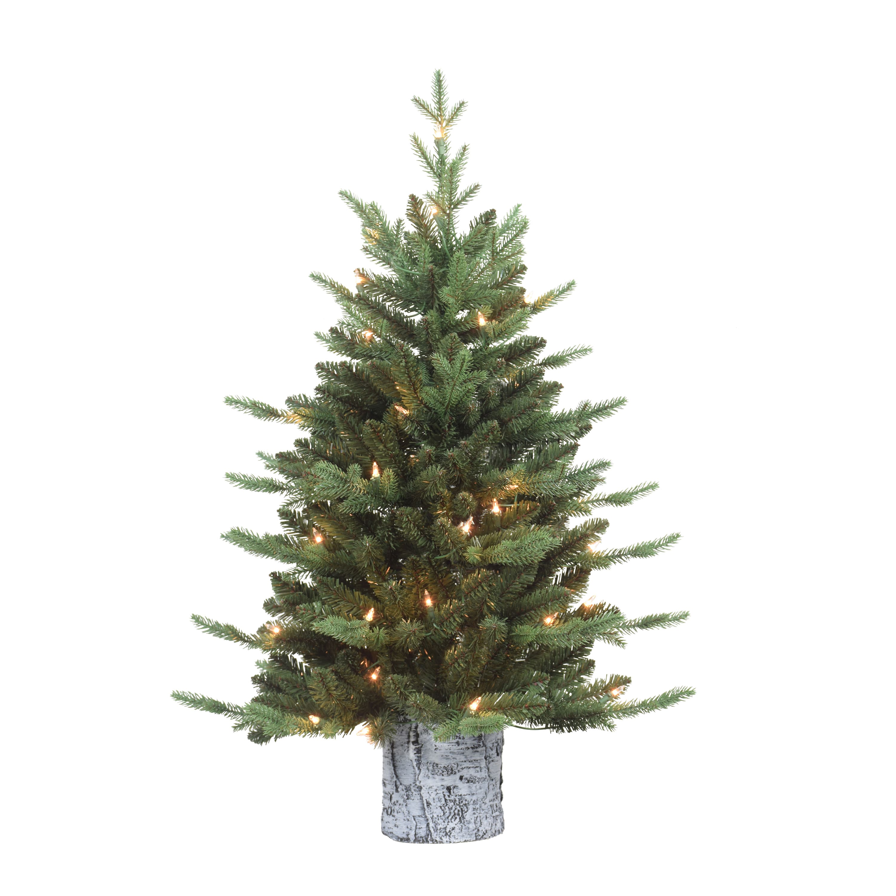 6 Pack: 3ft. Pre-Lit Artificial Christmas Tree in Planter, Clear Lights