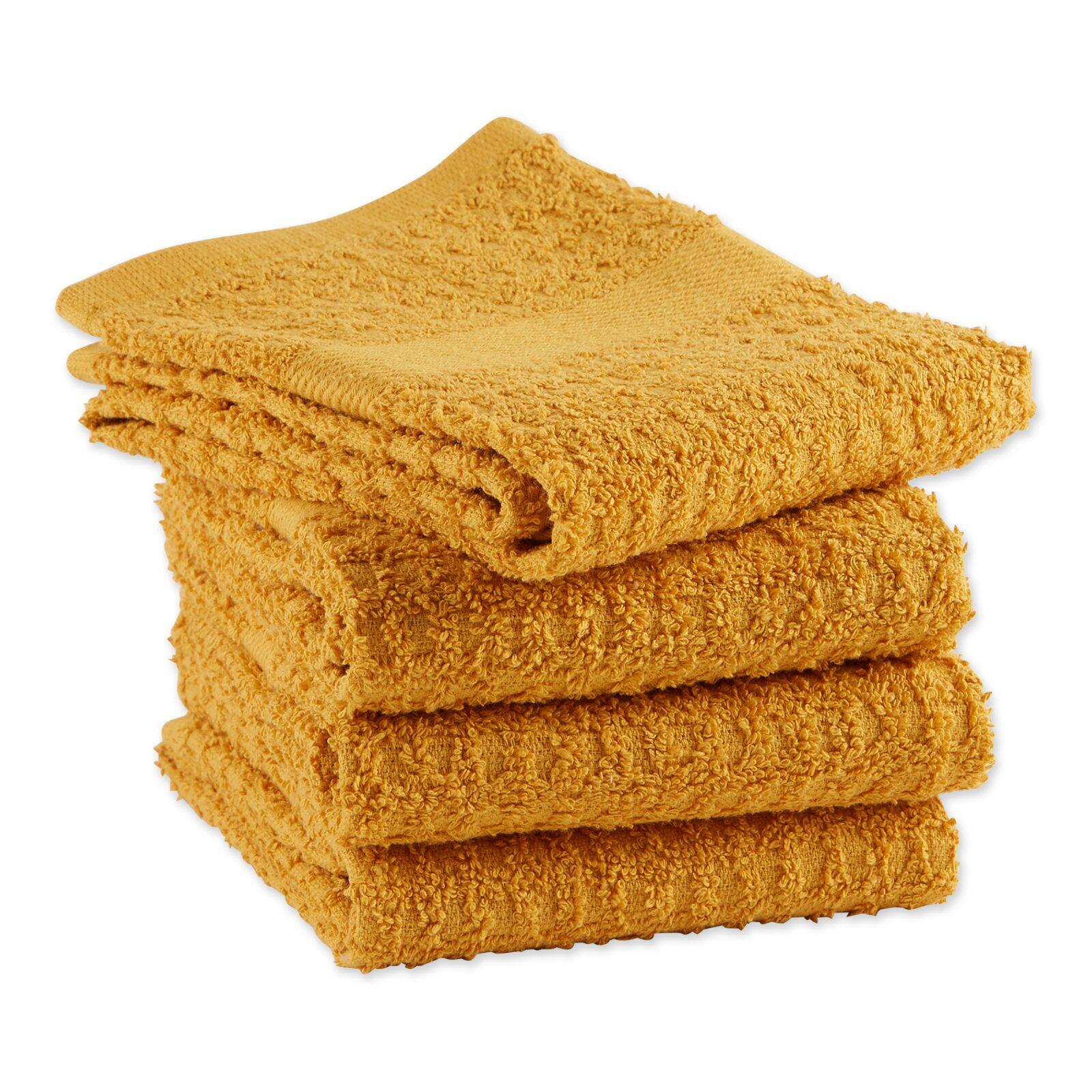 DII® Solid Honey Gold Waffle Terry Dish Towels, 4ct.