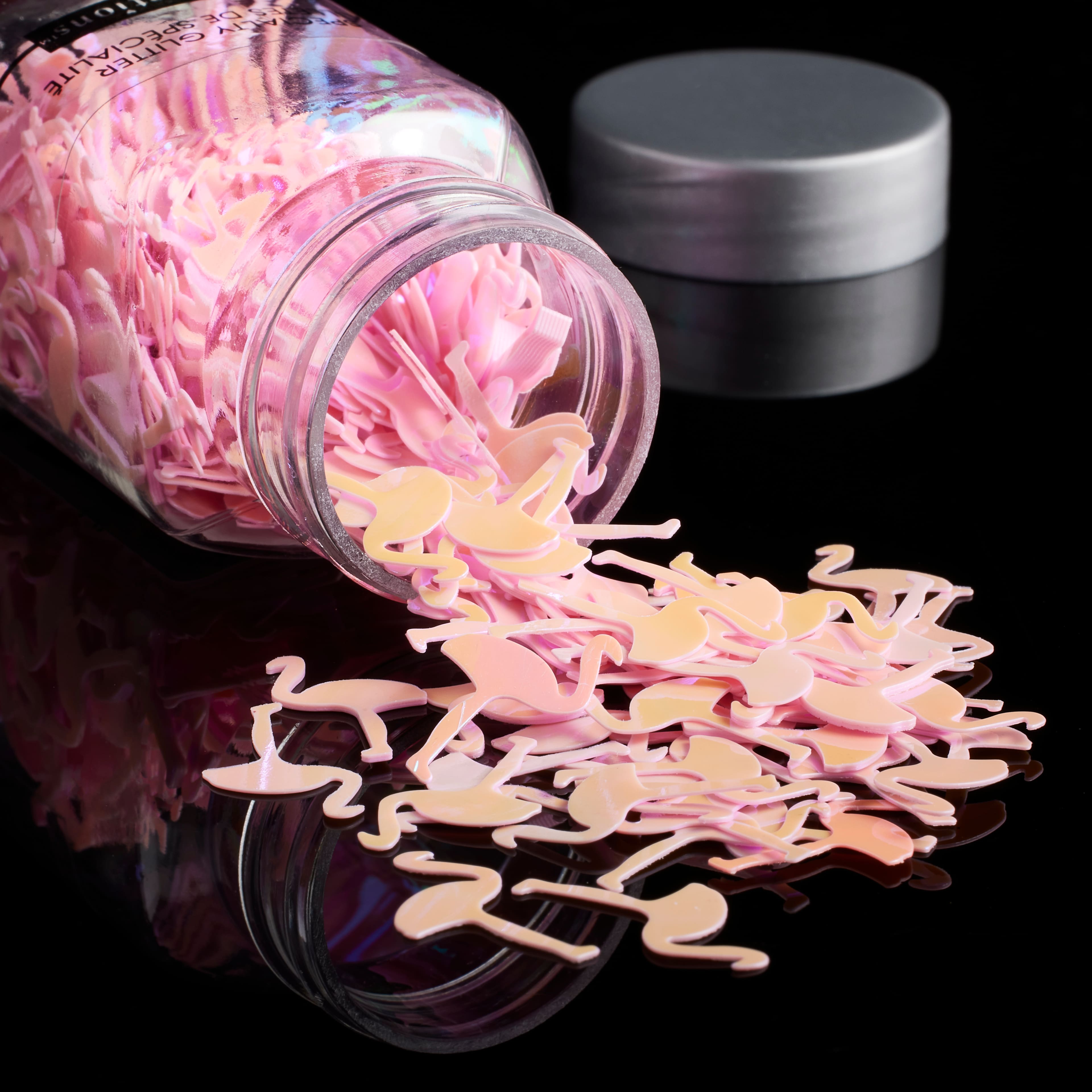 12 Pack: Iridescent Pink Flamingos Specialty Glitter by Recollections™