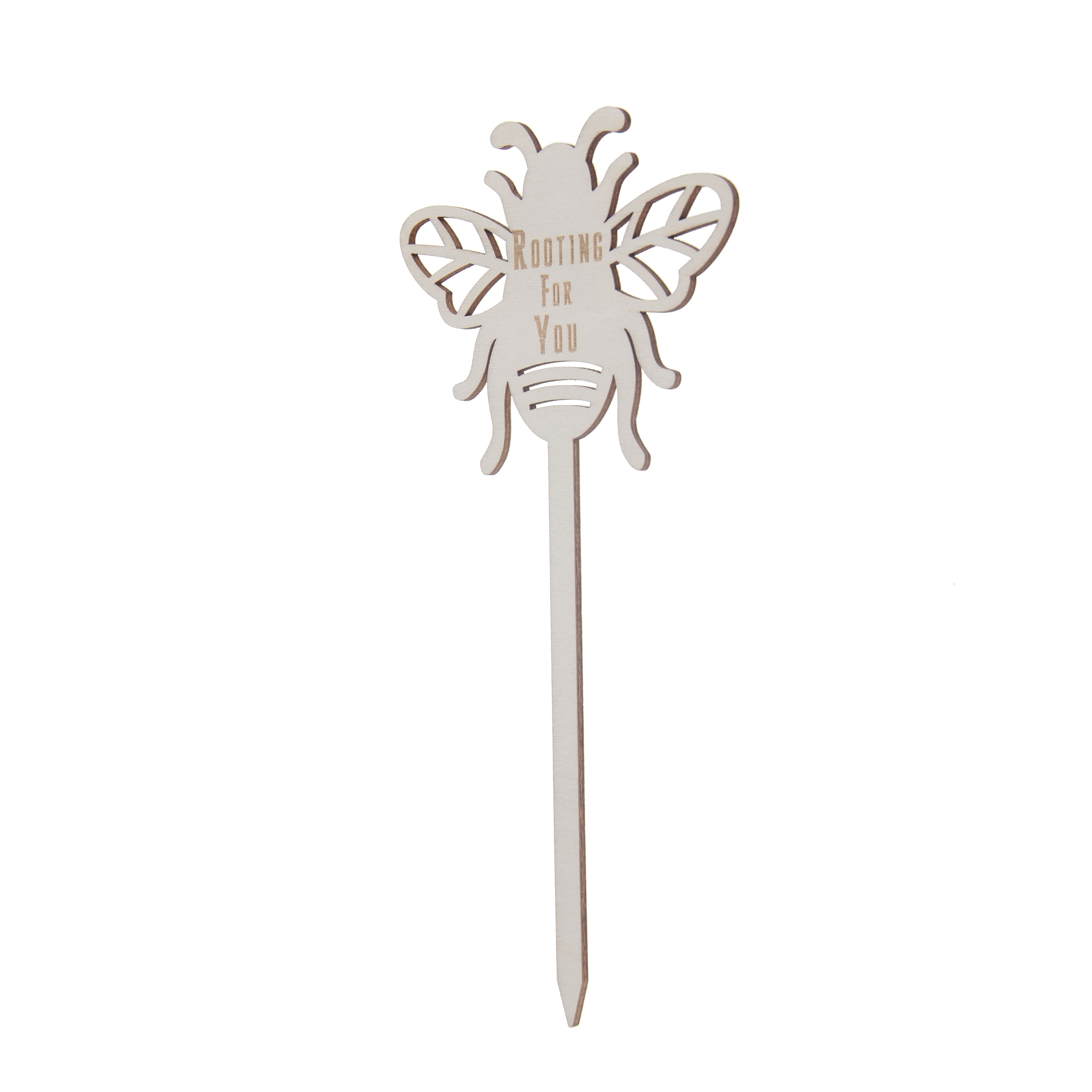 7.5&#x22; Unfinished Bee Plywood Plant Pick by Make Market&#xAE;