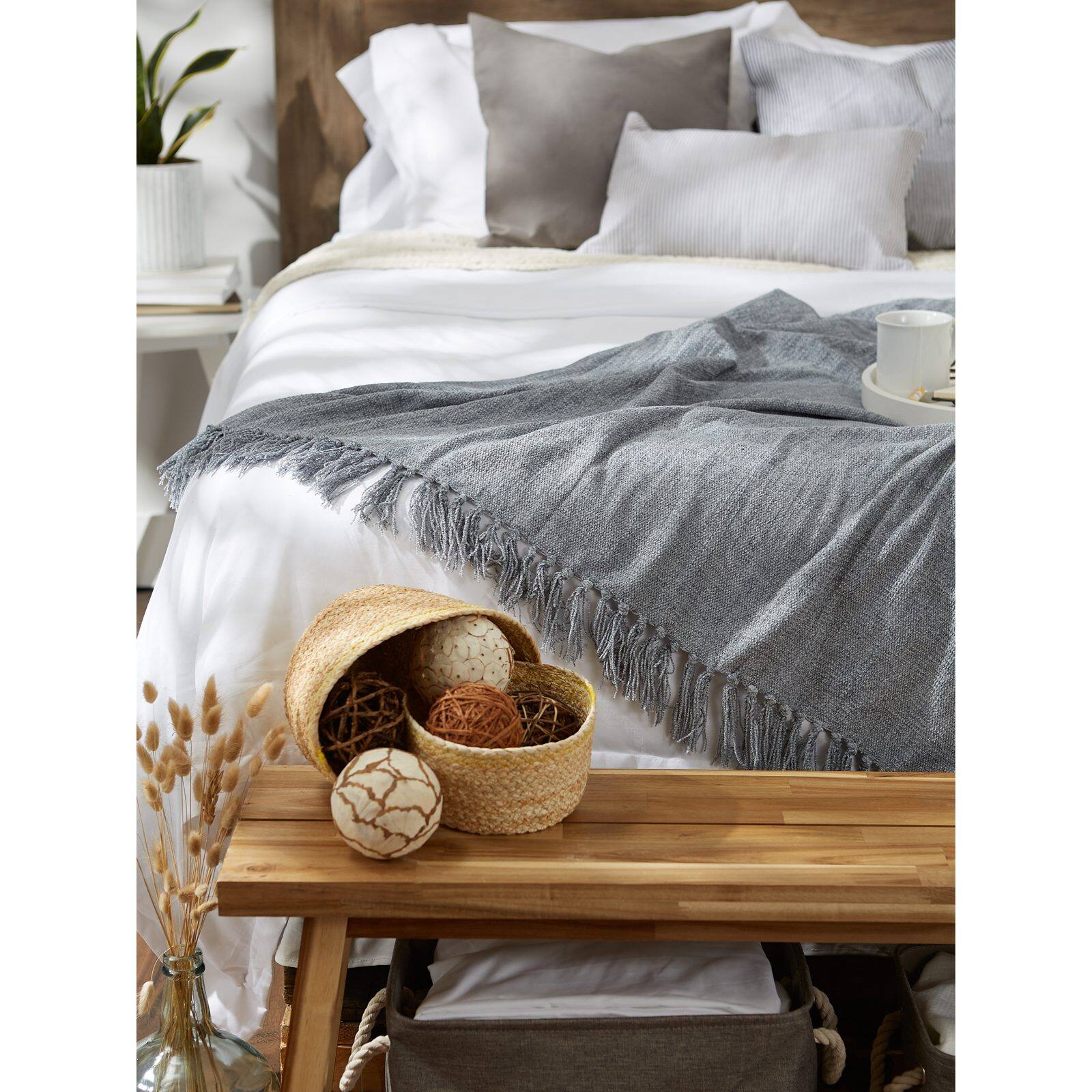 DII&#xAE; Soft Denim Blue Chenille Throw