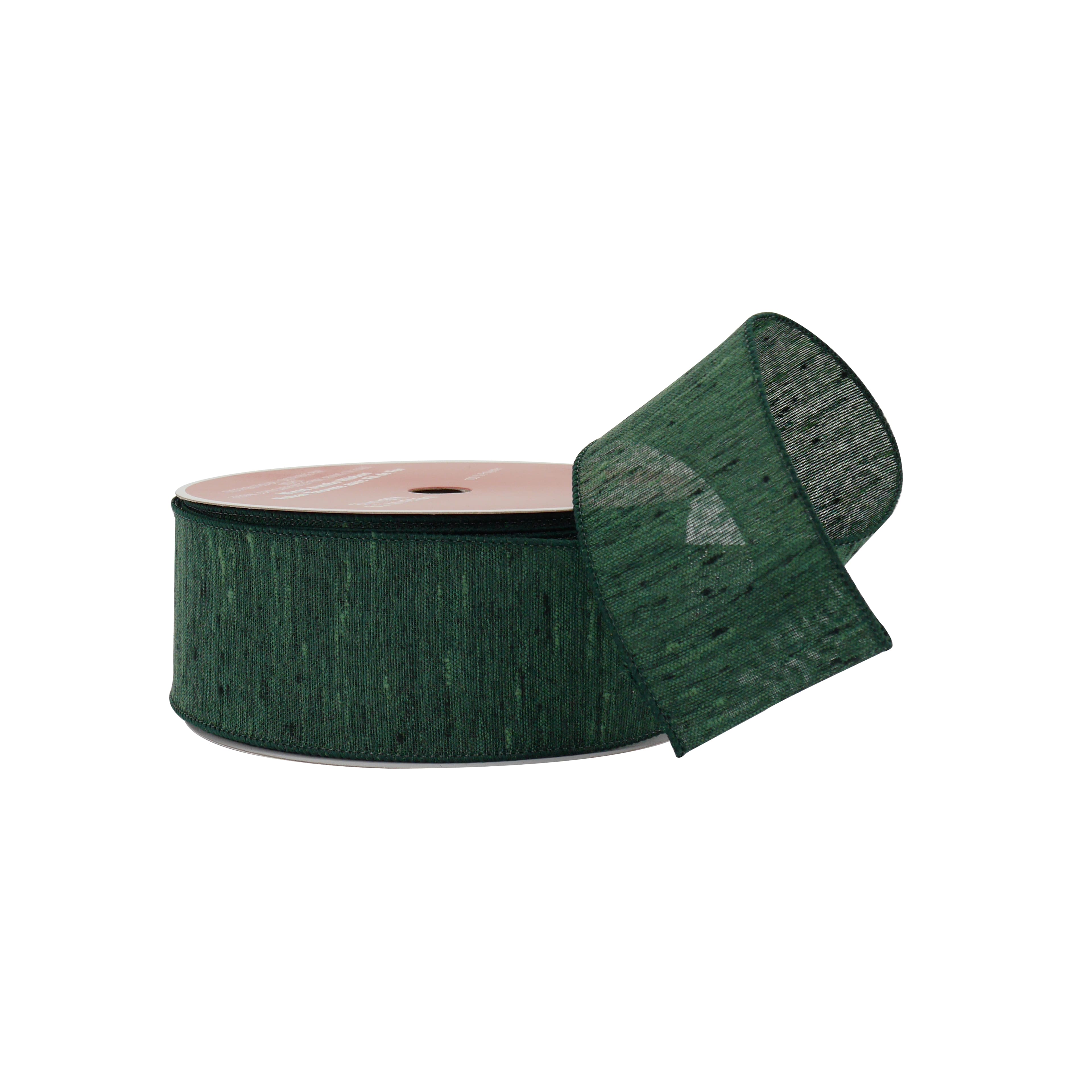 2.5&#x22; x 80ft. Green Faux Linen Wired Jumbo Ribbon by Celebrate It&#xAE;