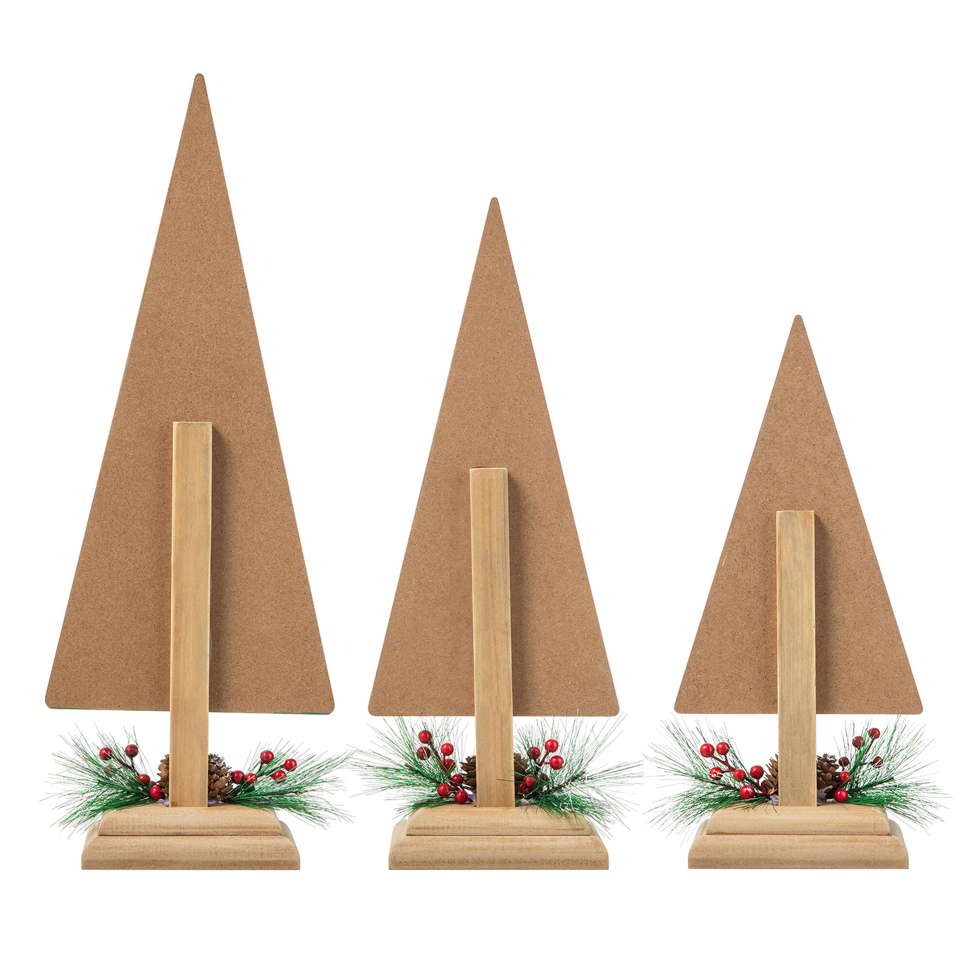 Glitzhome&#xAE; Christmas Plaid Table Tree Set