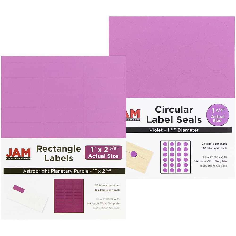 JAM Paper Violet Mailing Address Label Combo Set