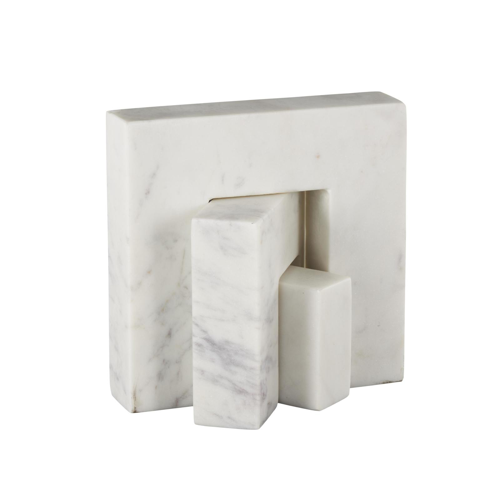 White Abstract Square Arch Marble Sculpture Set