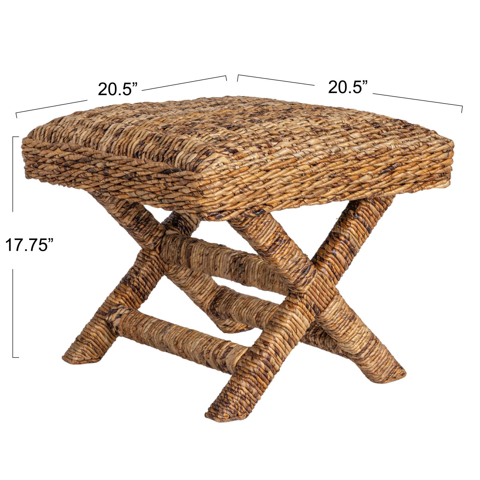 Hello Honey&#xAE; Natural Finish Woven Banana Leaf Stool