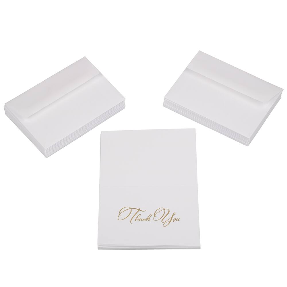 JAM Paper 5.375" x 7.75" Elegant Thank You Cards & Envelopes, 25ct.