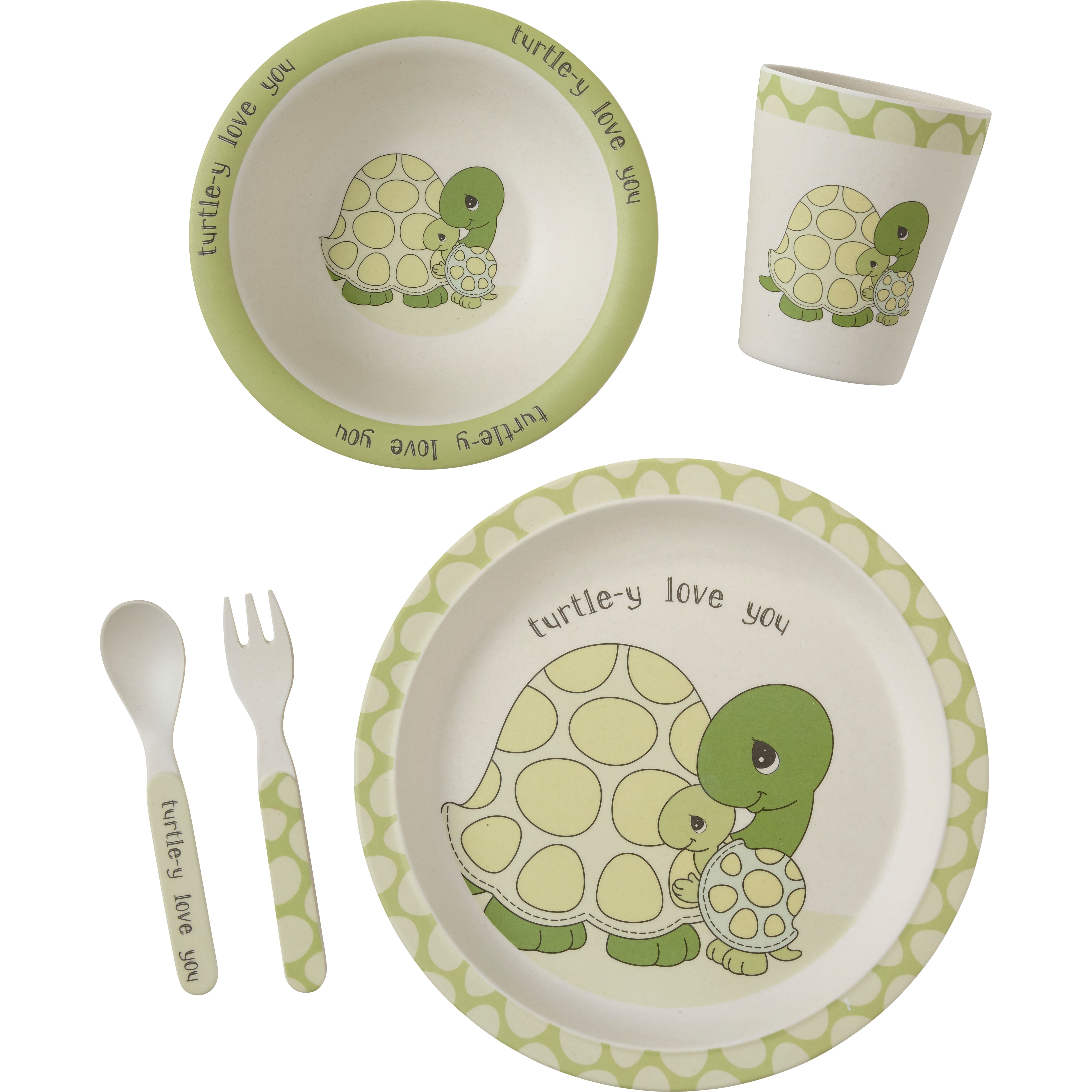 Precious Moments Turtle-y Love You Bamboo 5-Piece Mealtime Gift Set