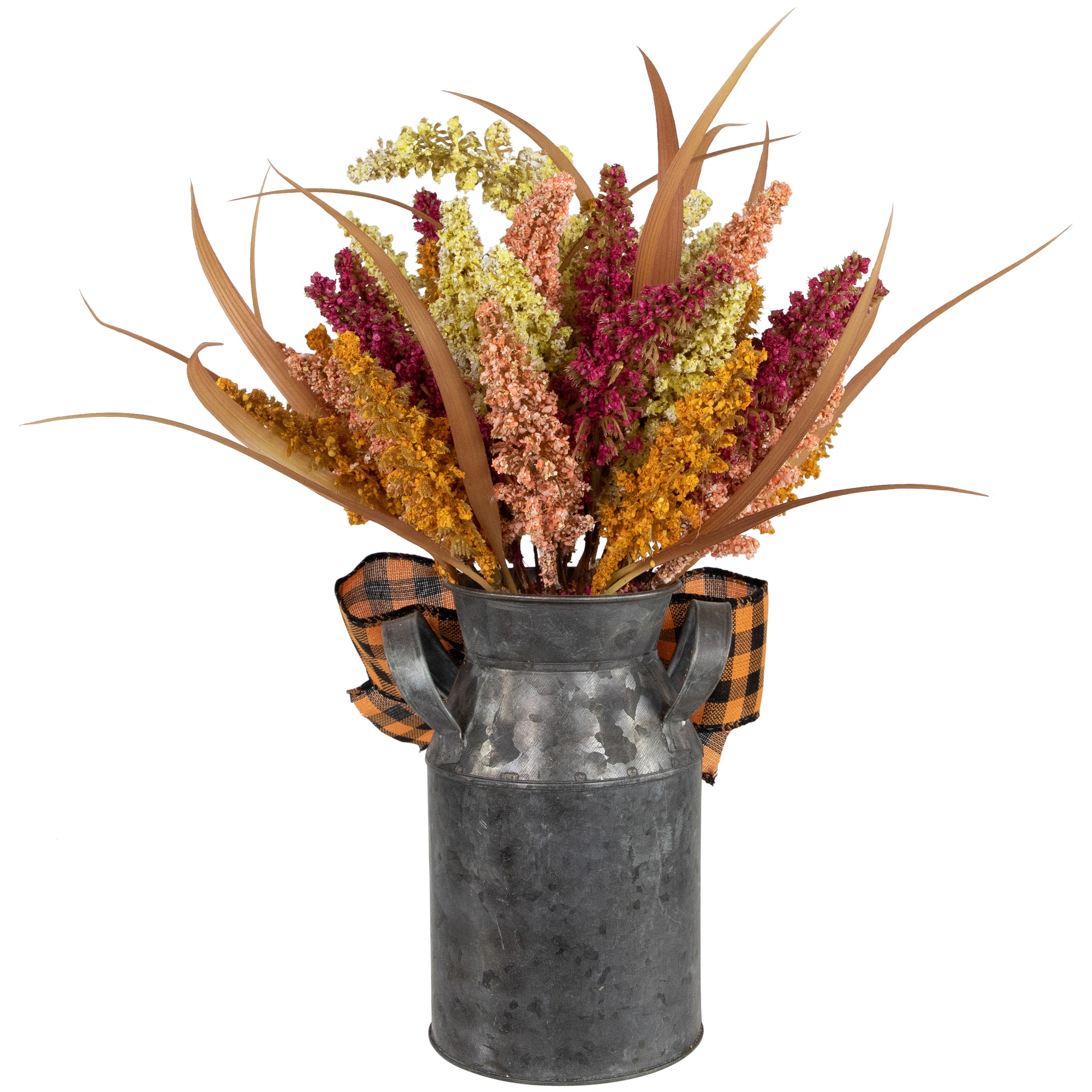 18&#x22; Autumn Harvest Foliage in Canister Floral Decoration