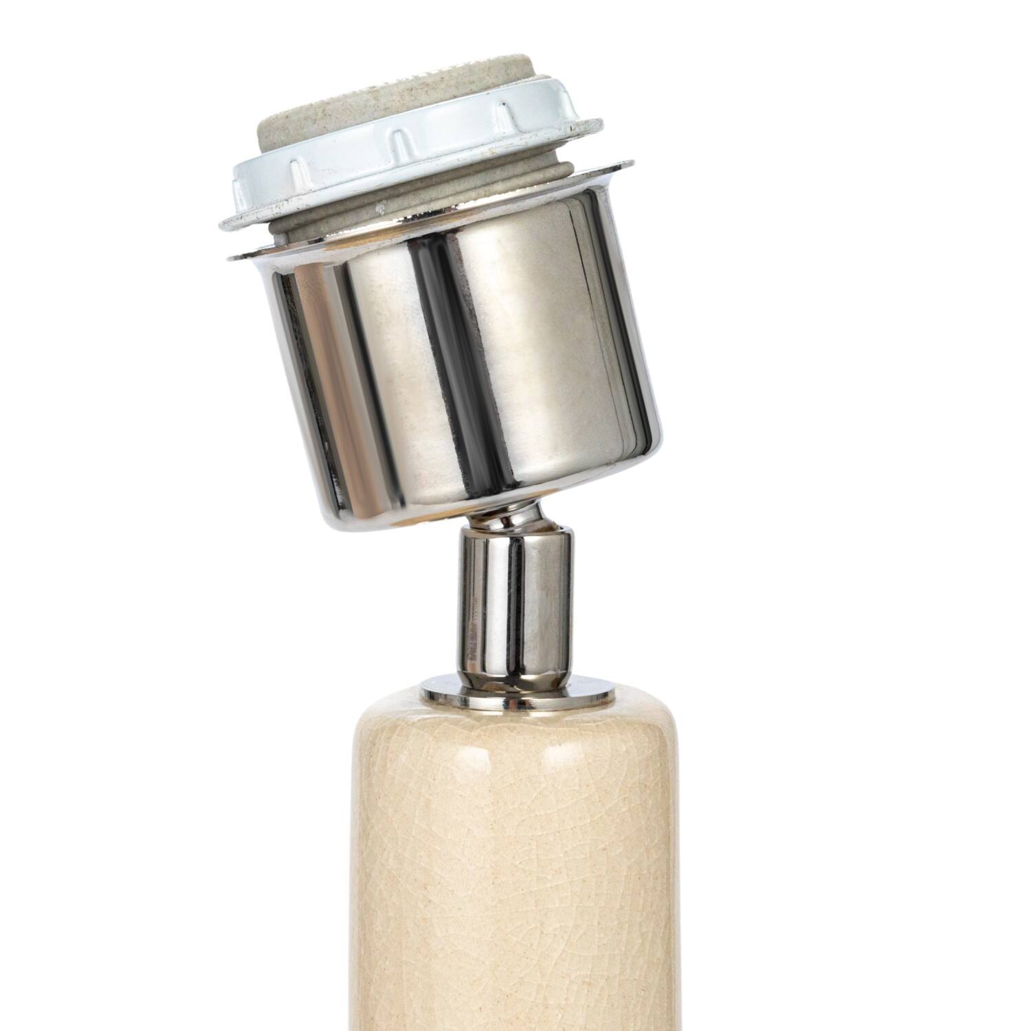 Hello Honey® 23" Cream Handmade Textured Stoneware Table Lamp with Fabric Shade