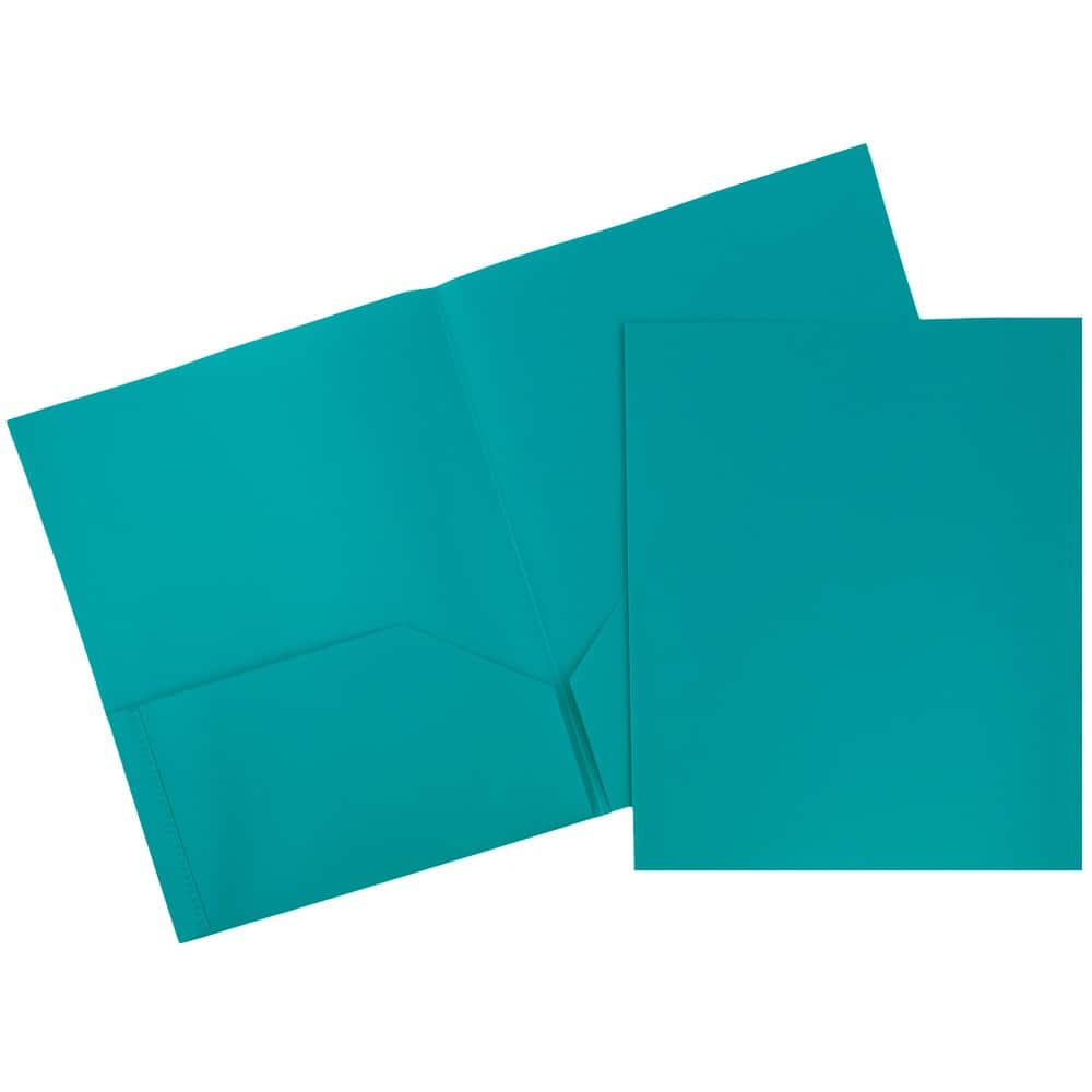 JAM Paper 9.5" x 11.5" Assorted Fashion Colors Plastic 2 Pocket School POP Folders, 6ct.