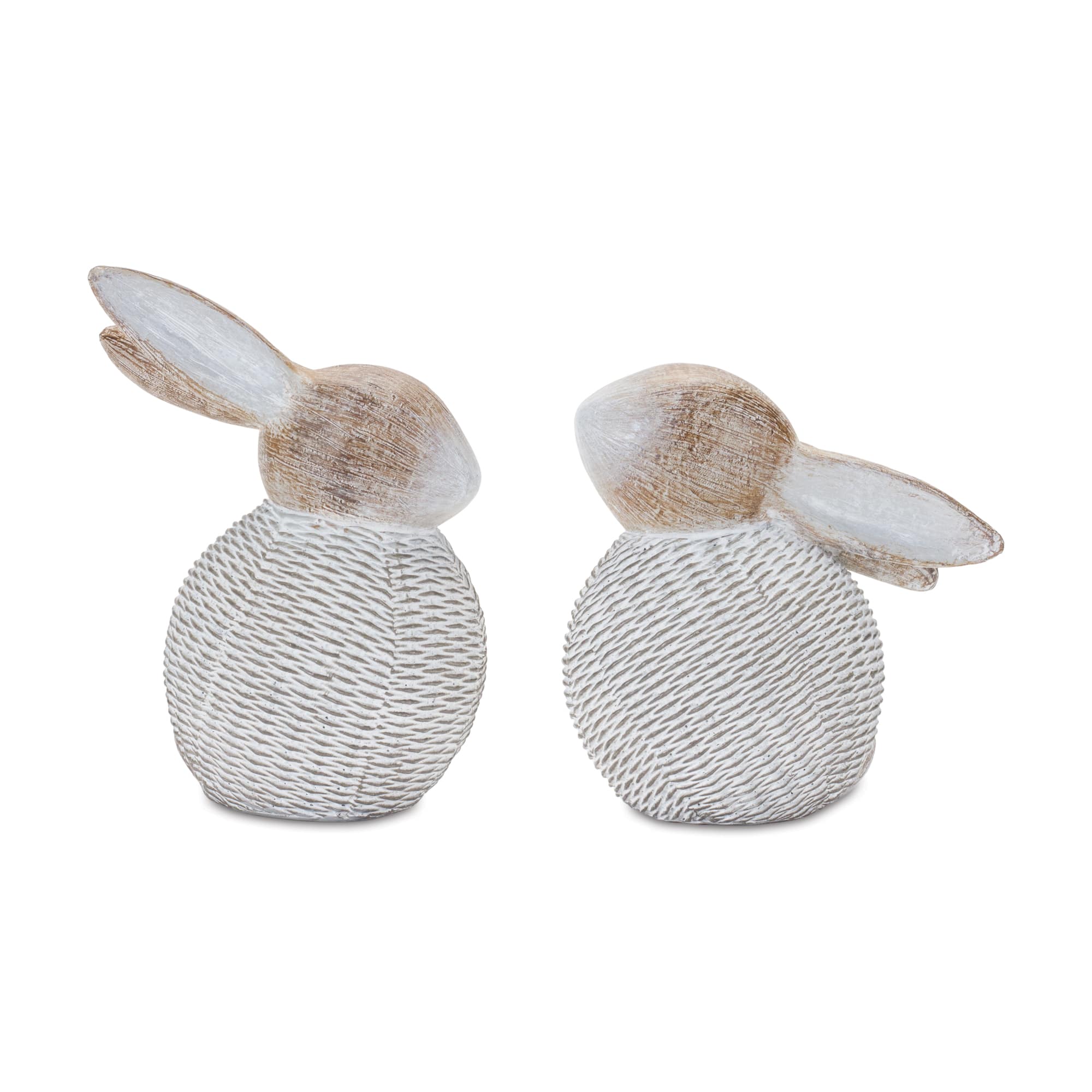 Wicker Bunny Figurines Set