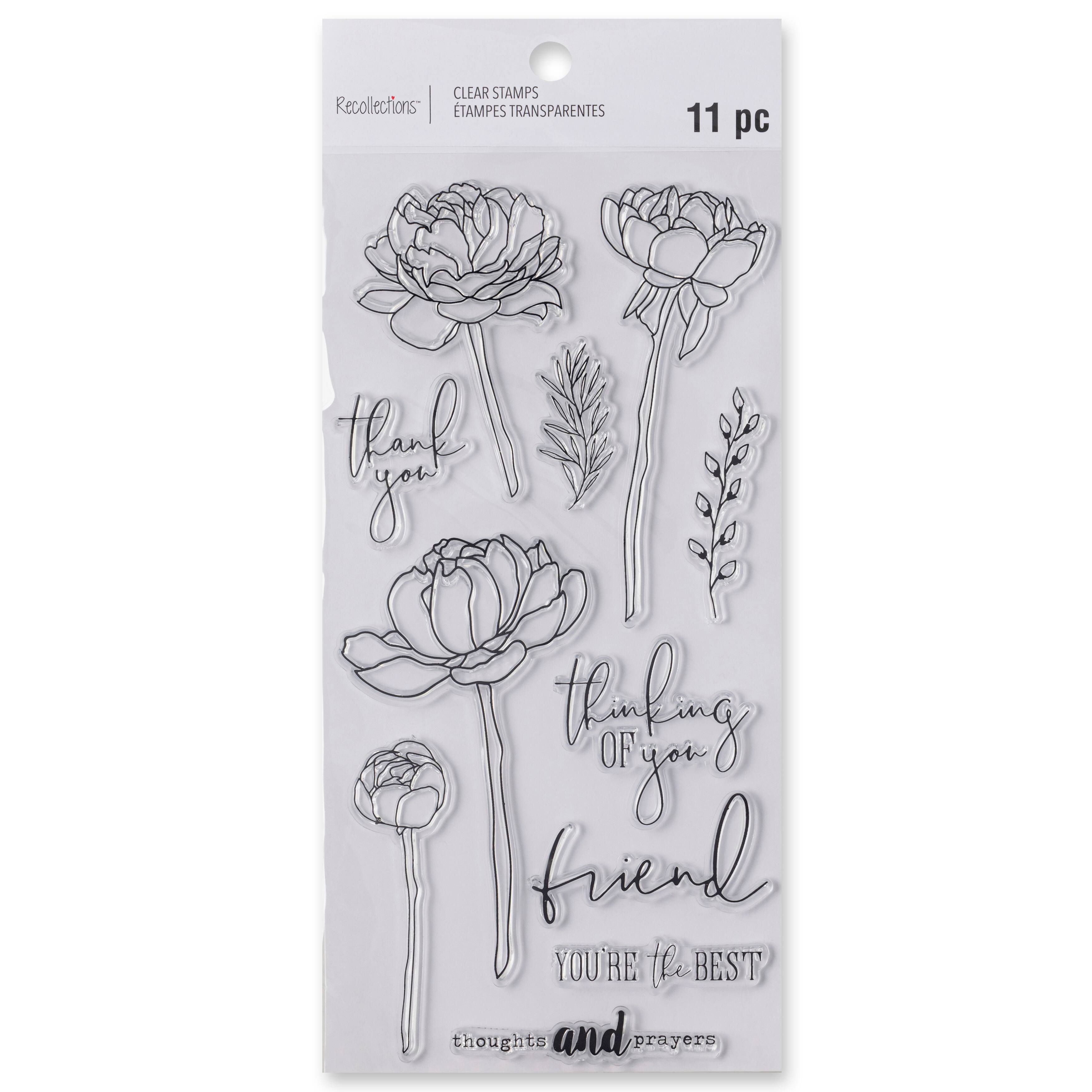 Peony Sentiment Clear Stamp Set by Recollections™