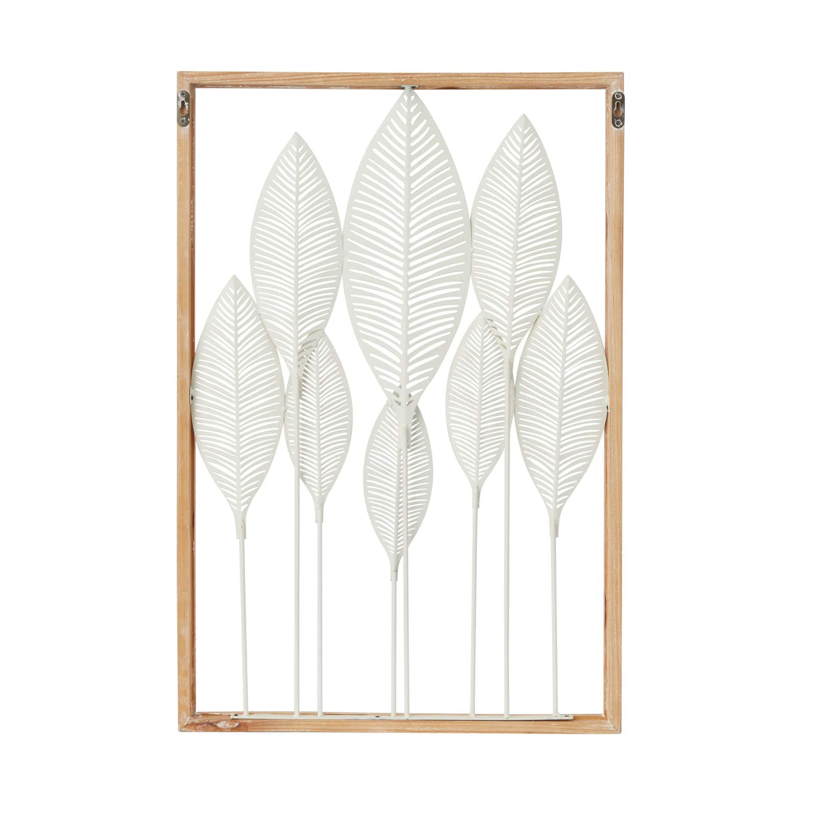 White Wood Coastal Wall Decor, 32" x 22" x 1"