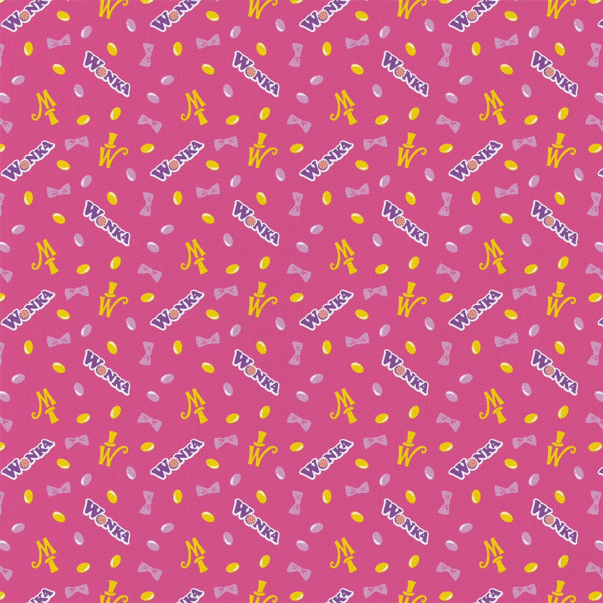 Willy Wonka Pink Jelly Beans Precut Cotton Fabric