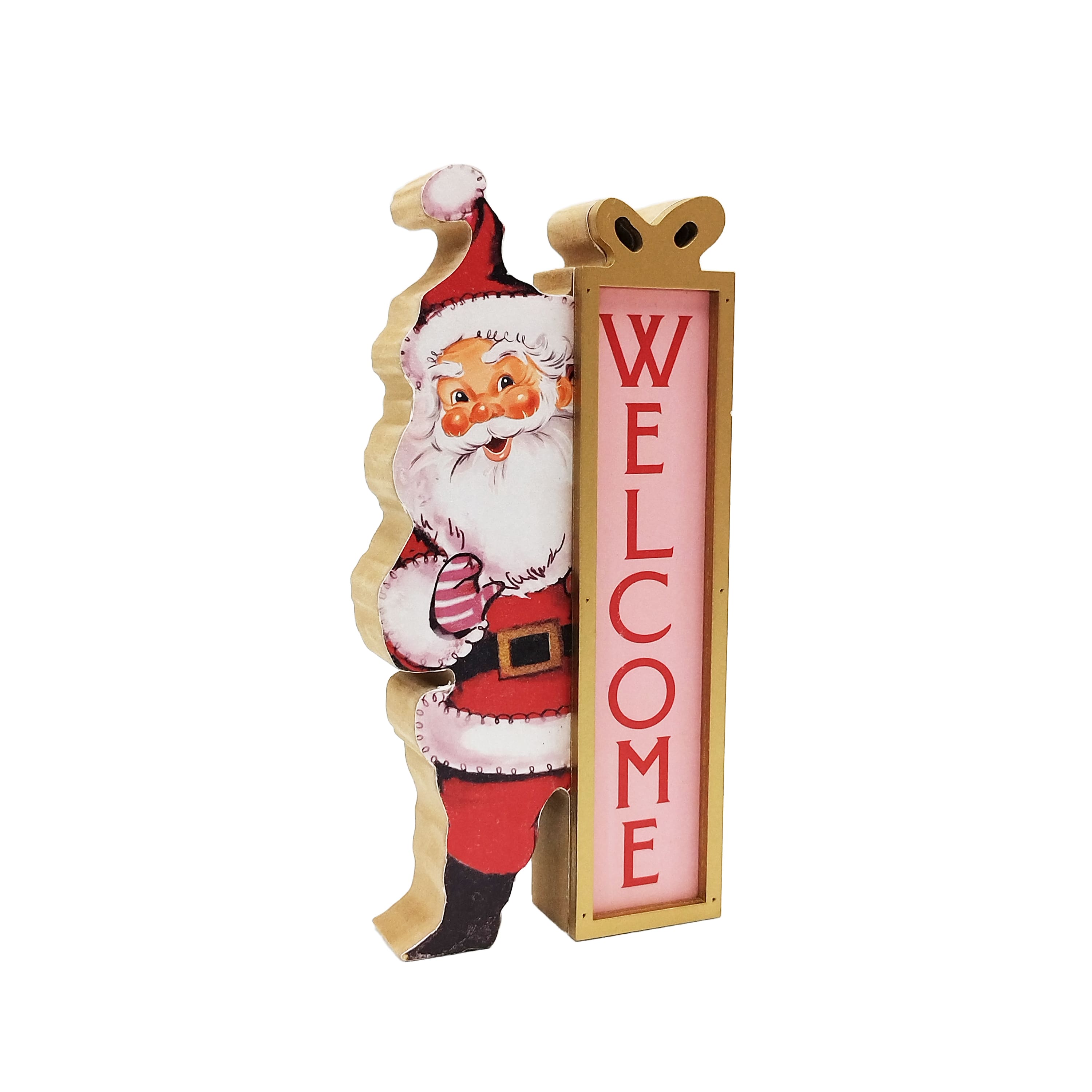 7.75&#x22; Santa Welcome Sign Tabletop D&#xE9;cor by Ashland&#xAE;