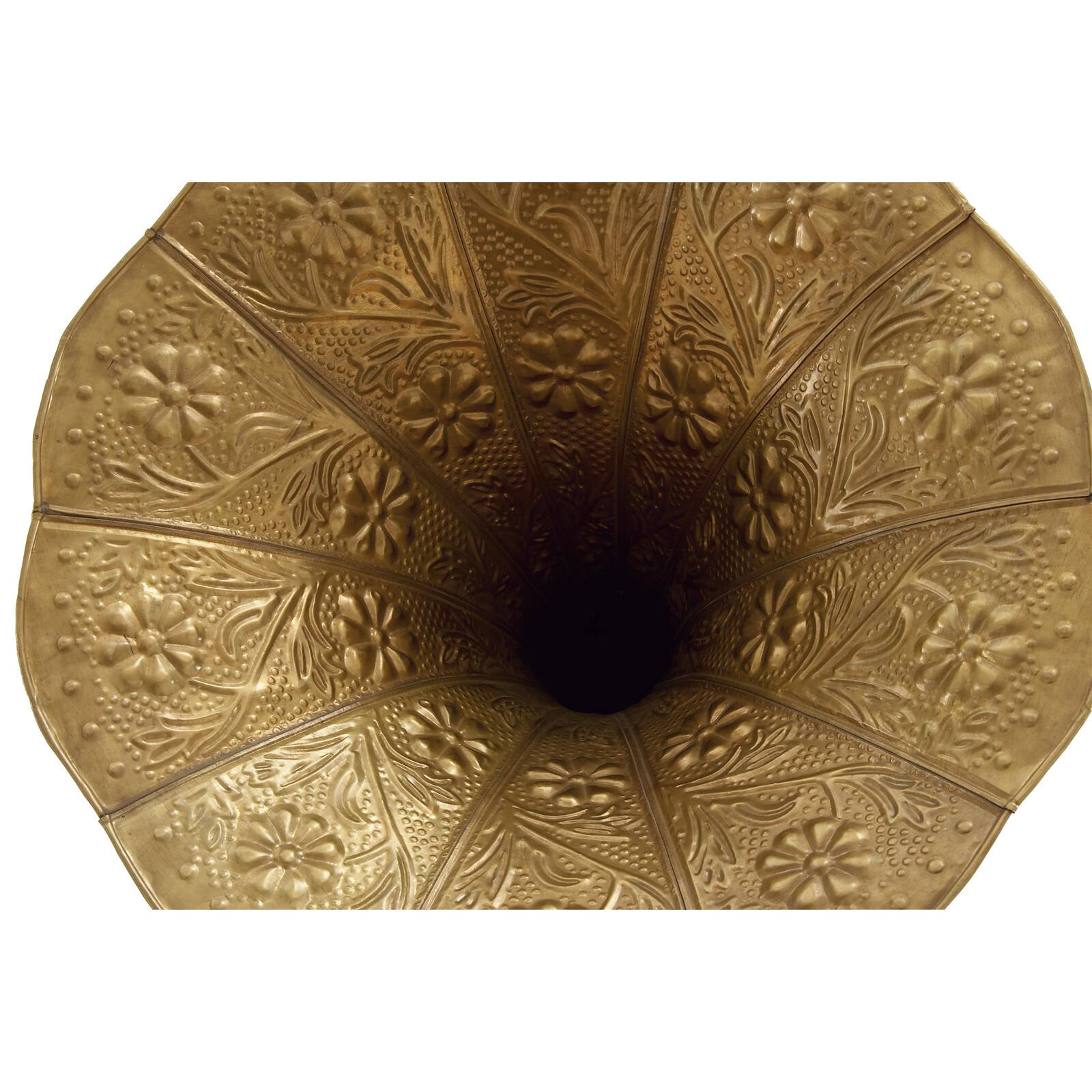 Copper Wood and Metal Vintage Gramophone, 28&#x22; x 18&#x22; x 16&#x22;