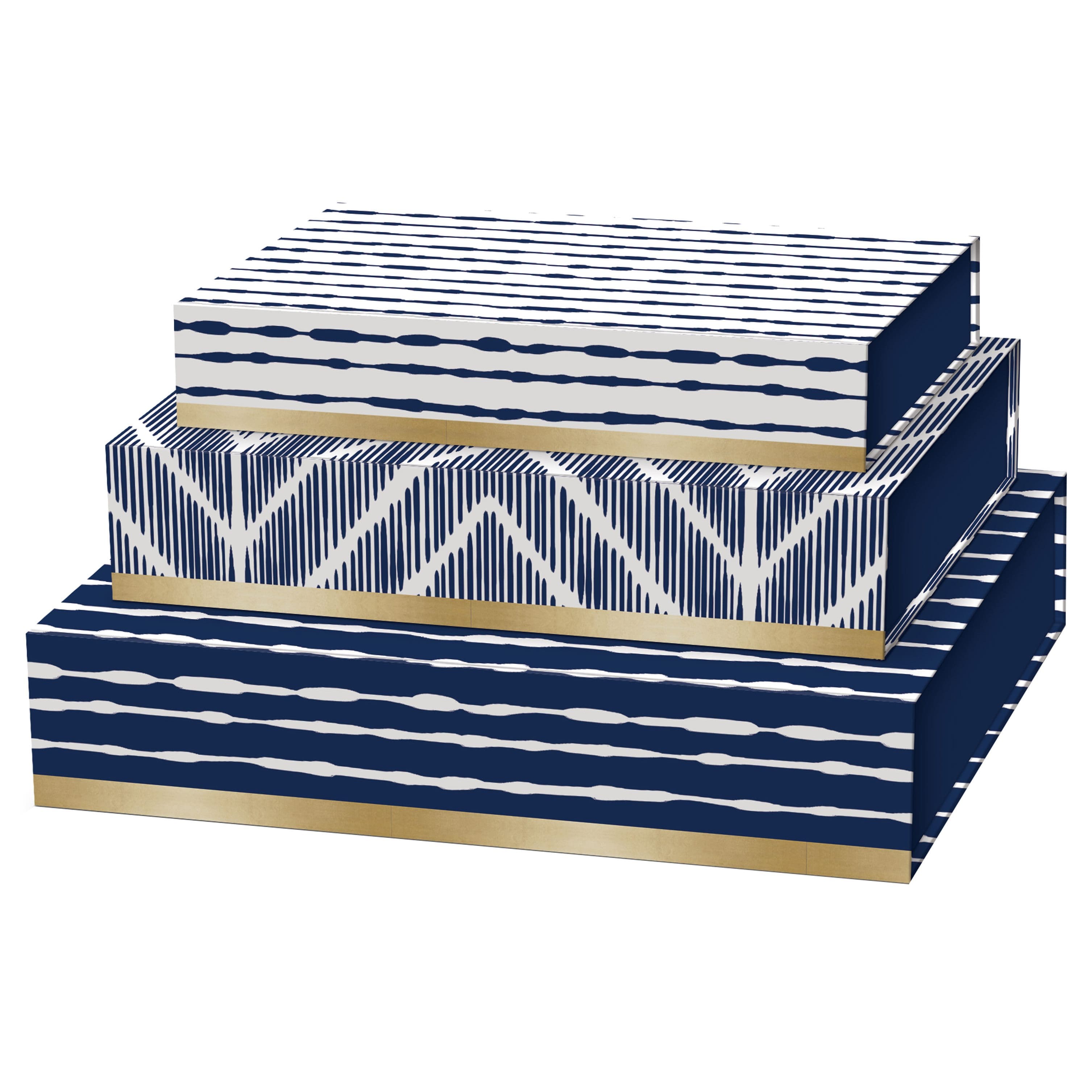 Lady Jayne Indigo Gold Foil Nesting Pencil Boxes