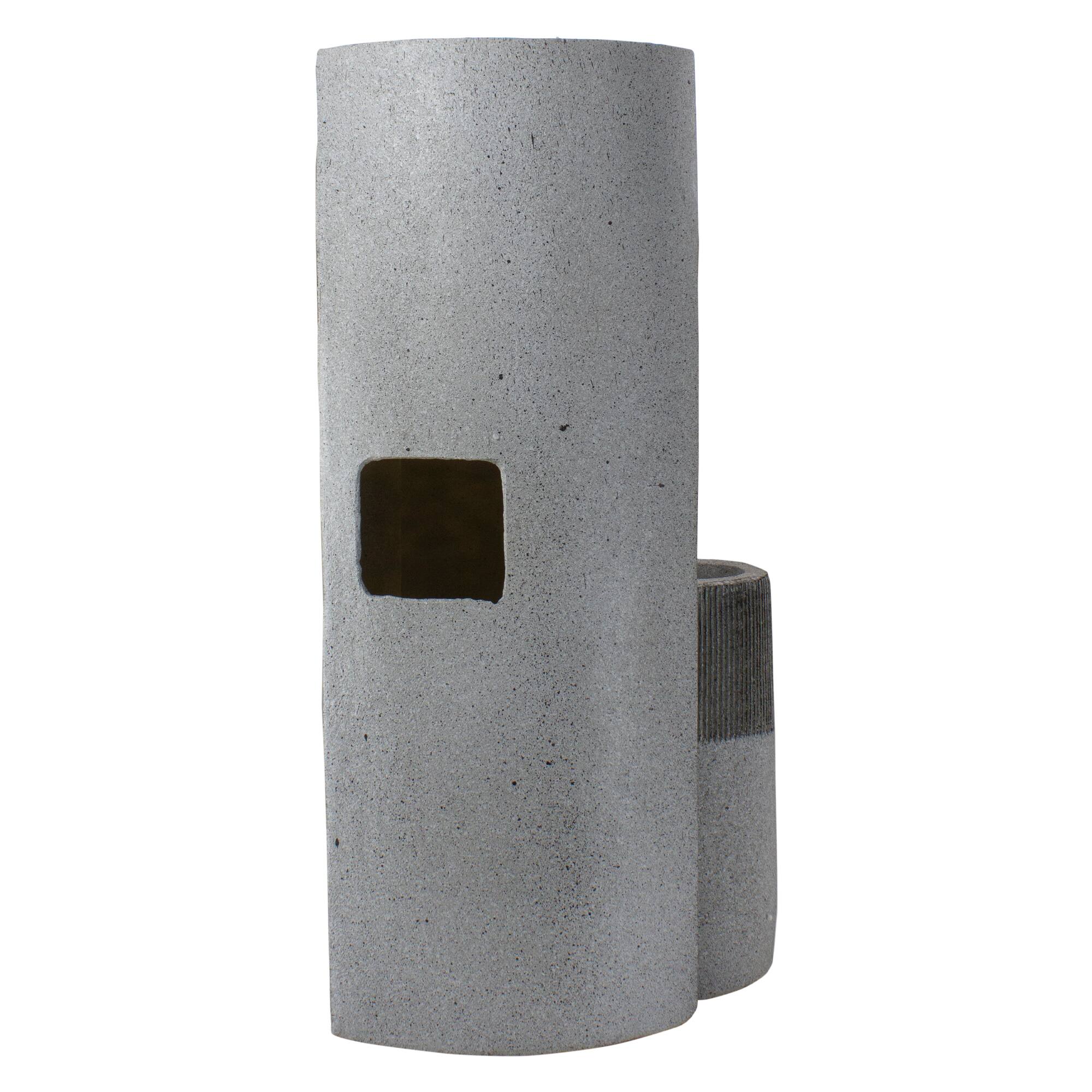 24" Gray Speckled Modern Style 3-Tier Rainfall Outdoor Water Fountain