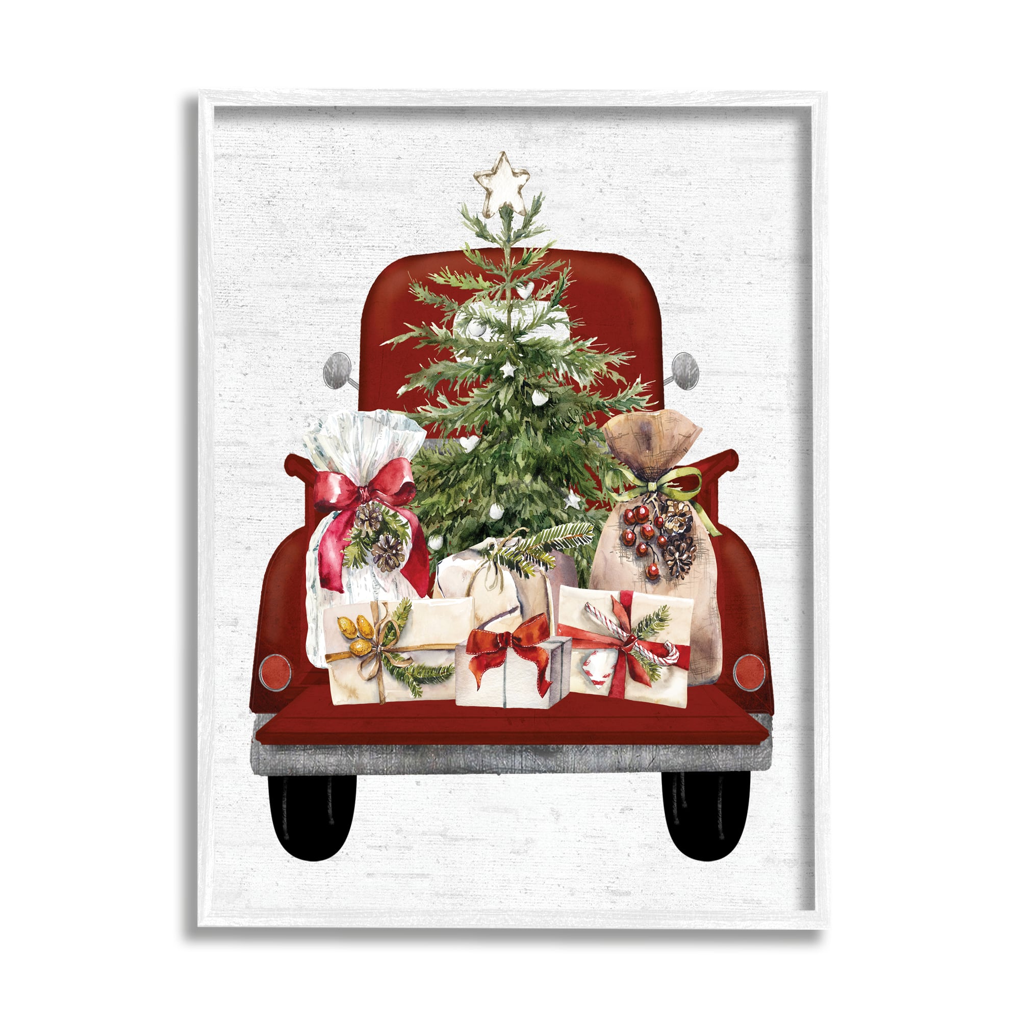 Stupell Industries Country Truck Christmas Gifts Framed Giclee Art