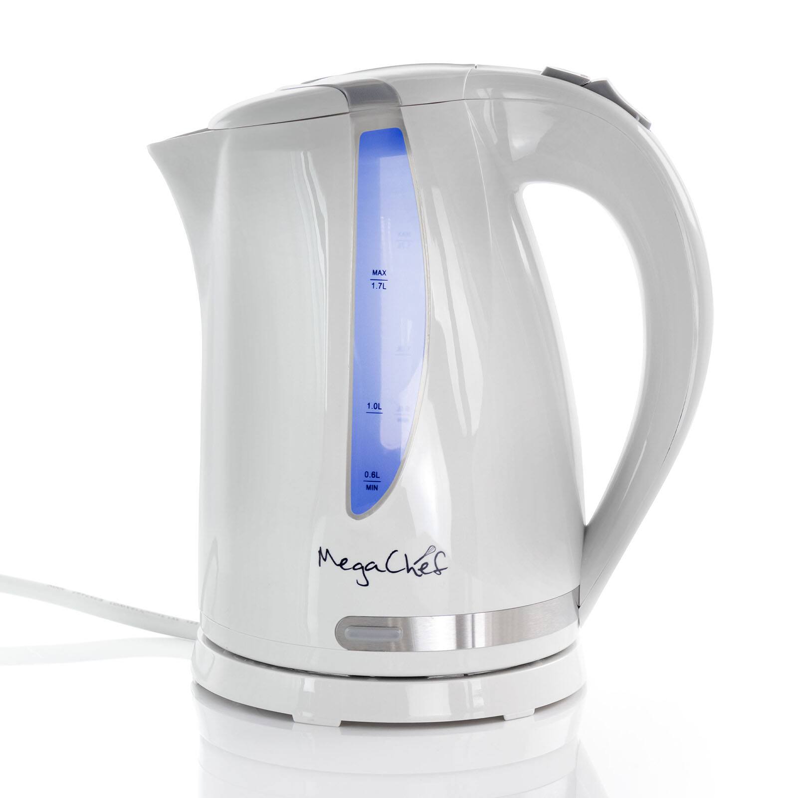 MegaChef 1.7L White Plastic Electric Tea Kettle