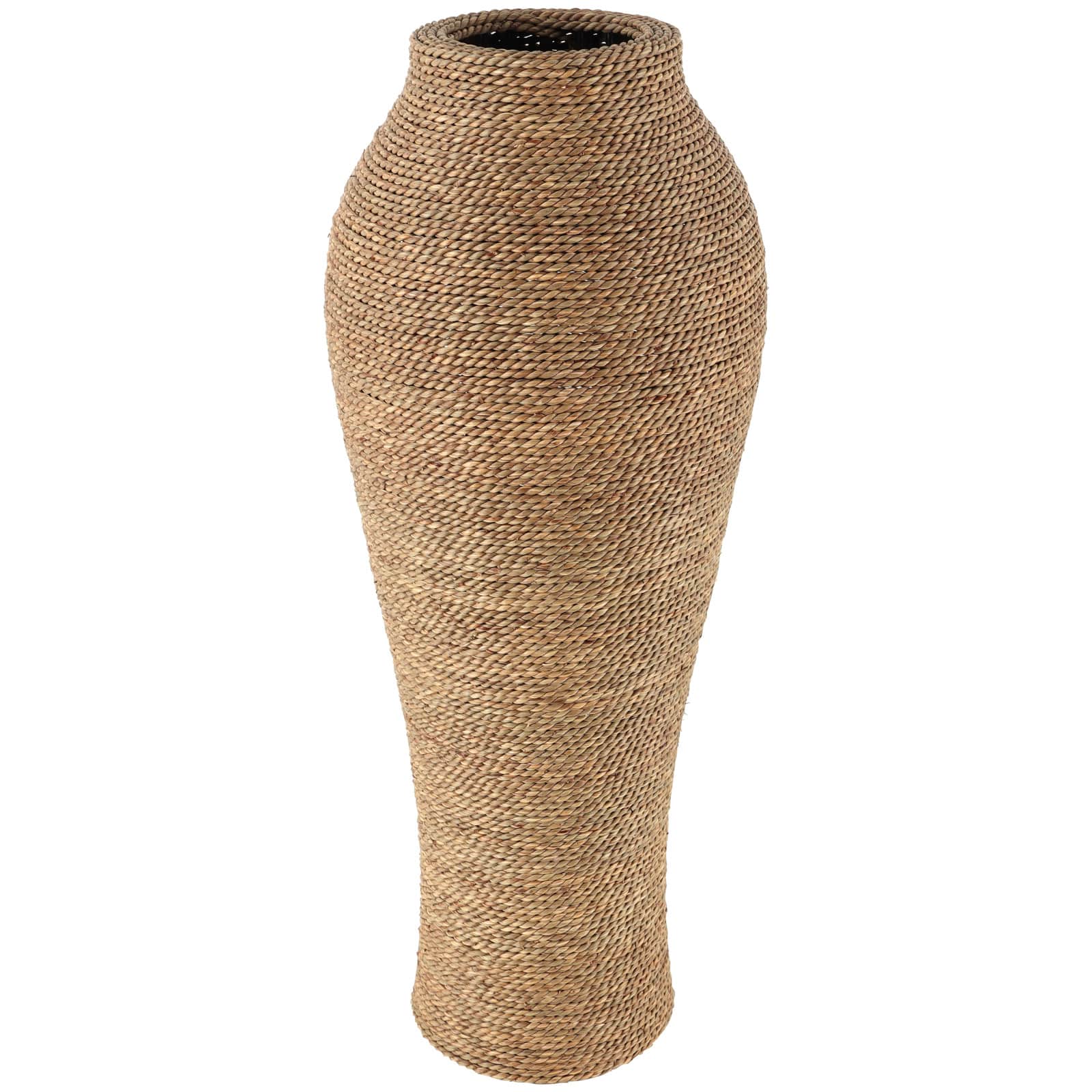 31" Natural Brown Seagrass Wrapped Vase