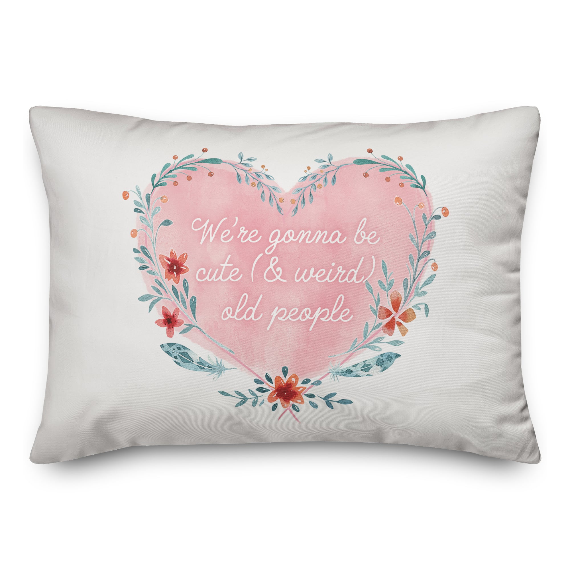 Cute Weird Old People Heart Throw Pillow
