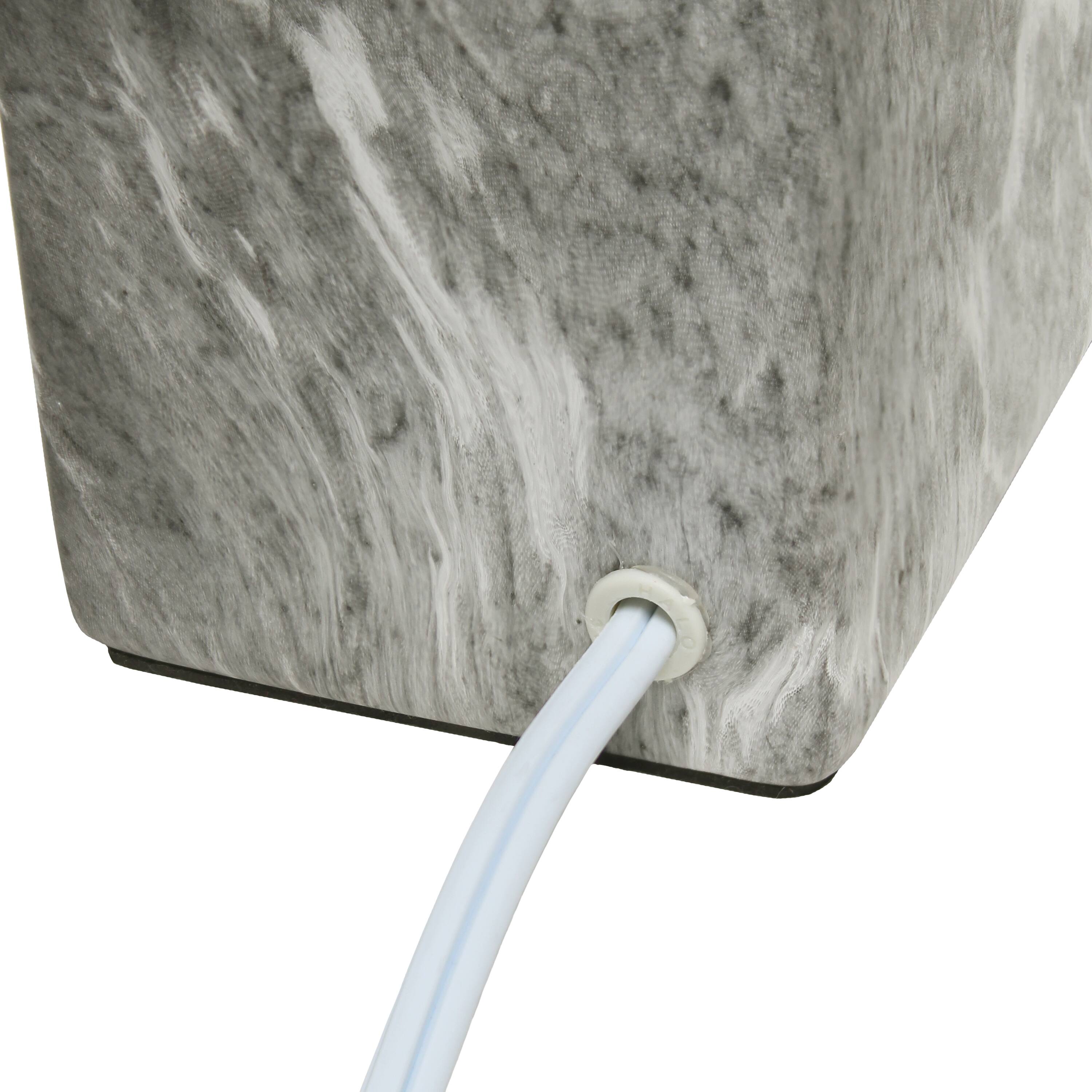 Simple Designs Black Marbled Ceramic Table Lamp