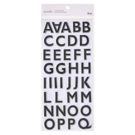 Black Foil Outline Alphabet Stickers by Recollections™ | Letters ...