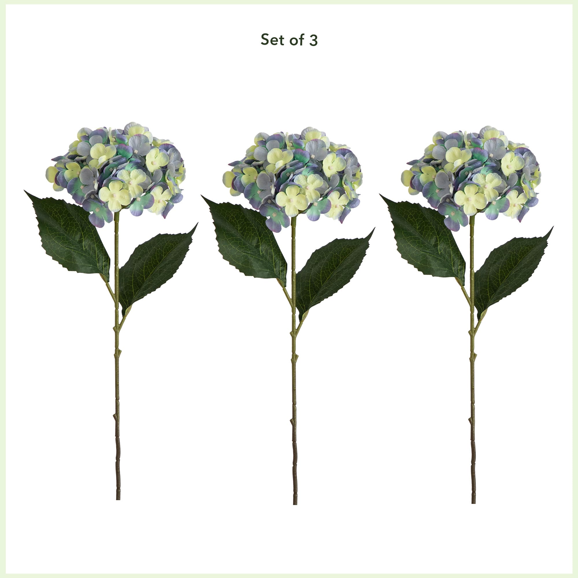 20&#x22; Blue Hydrangea Flower Stems, 3ct.