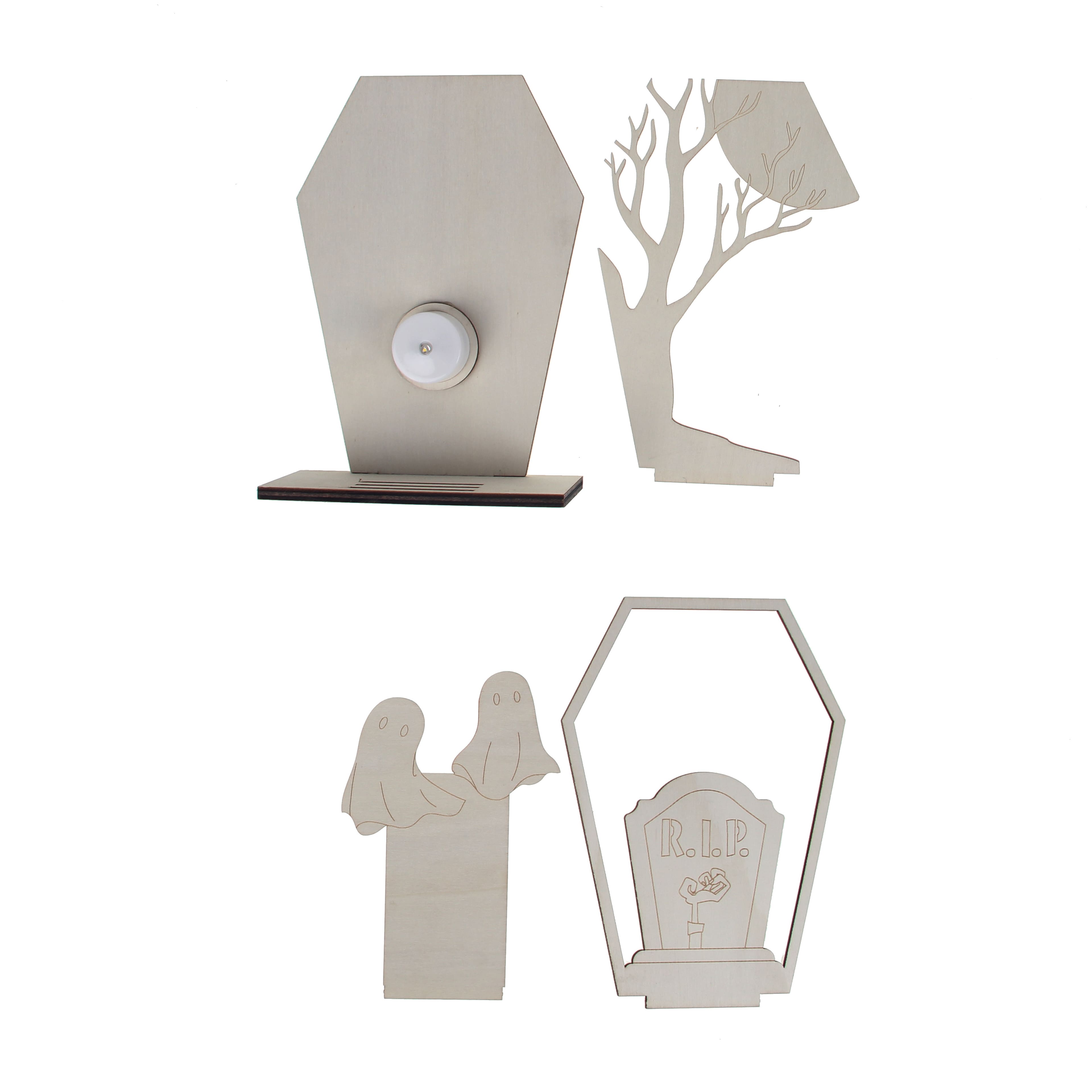 8.25&#x22; Layered Coffin DIY LED Plywood D&#xE9;cor by Make Market&#xAE;