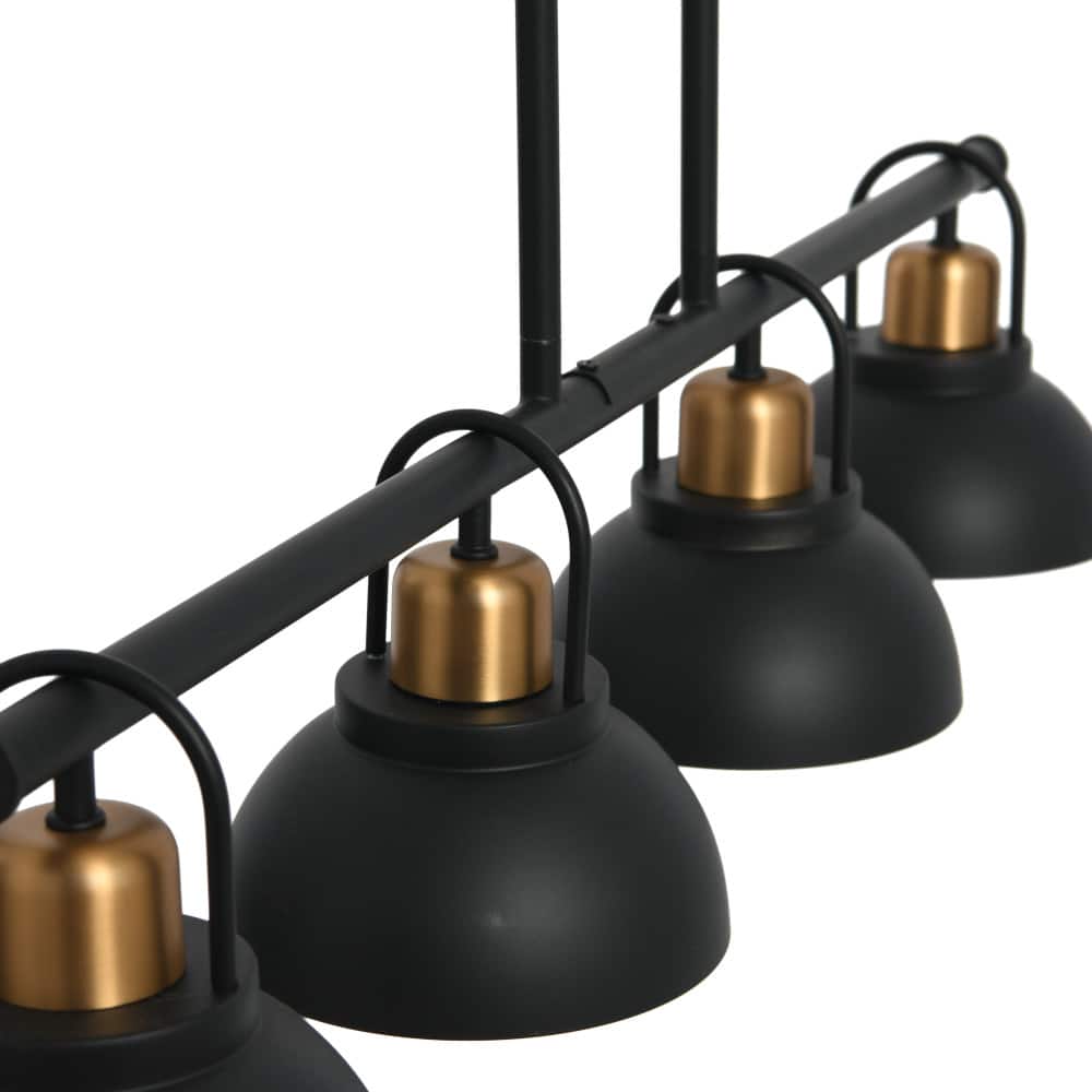 Hello Honey® Robert Stevenson Lighting Walsh Metal 4-Light Linear Chandelier with Shades
