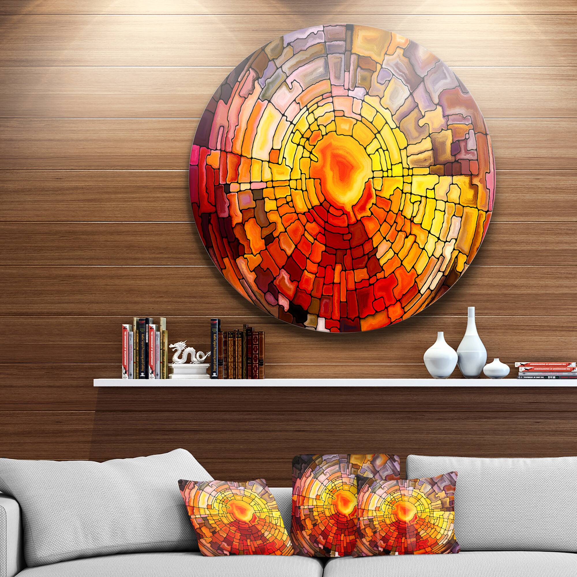 Designart - Return of Stained Glass&#x27; Contemporary Metal Circle Wall Art