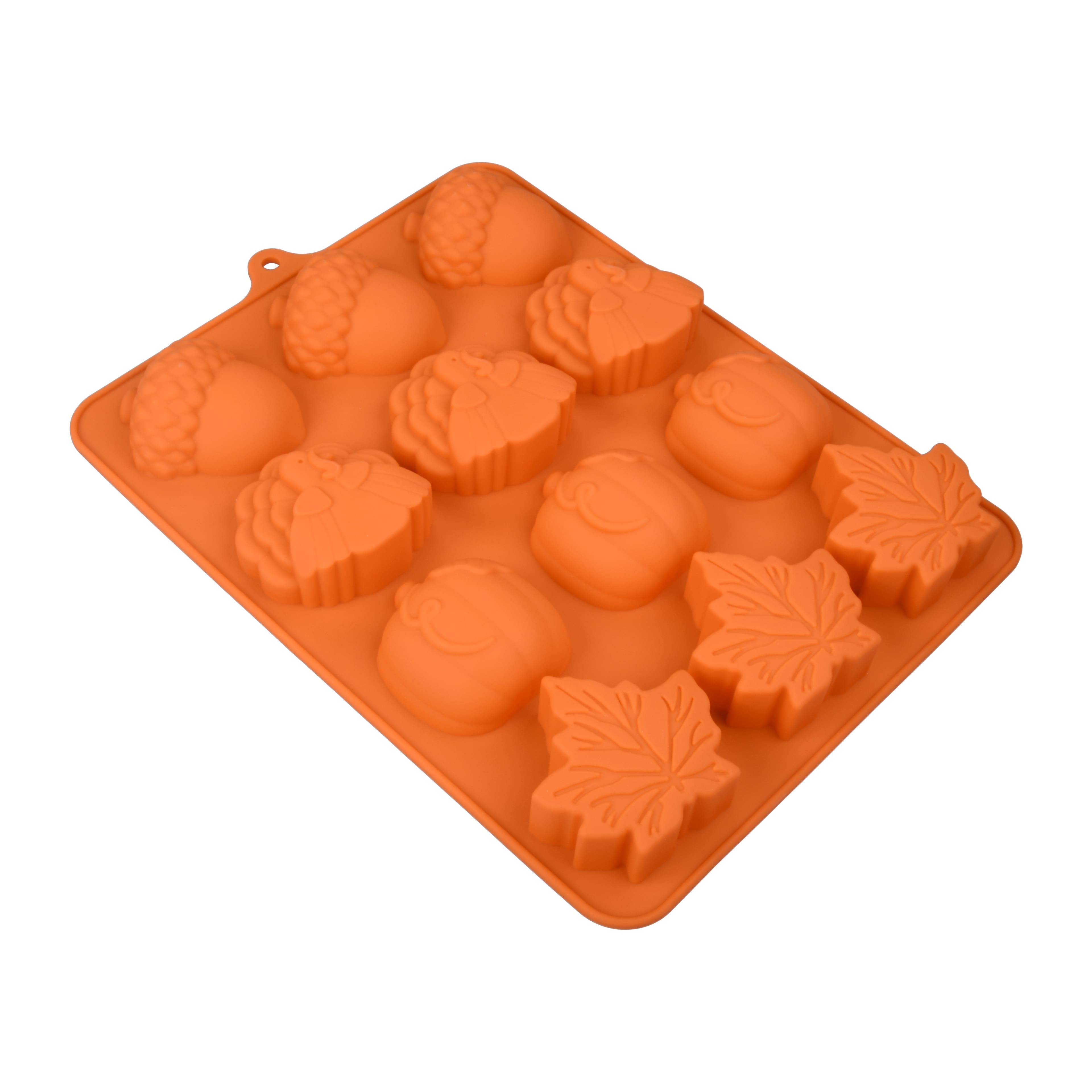 Acorn, Turkey, Pumpkin &#x26; Leaf Silicone Cakelet Mold by Celebrate It&#xAE;