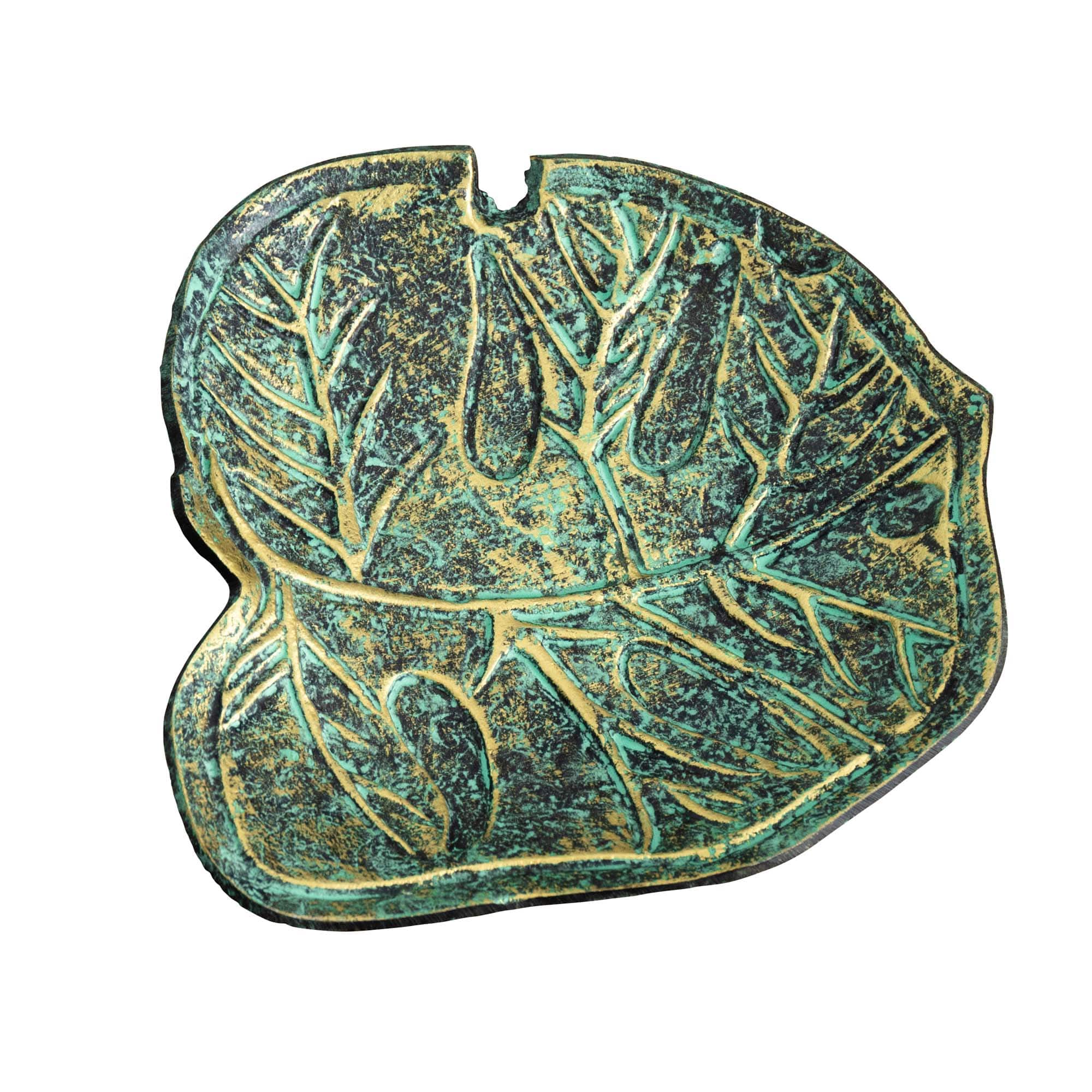 10&#x22; Green Leaf Shaped Decorative Accent Tray