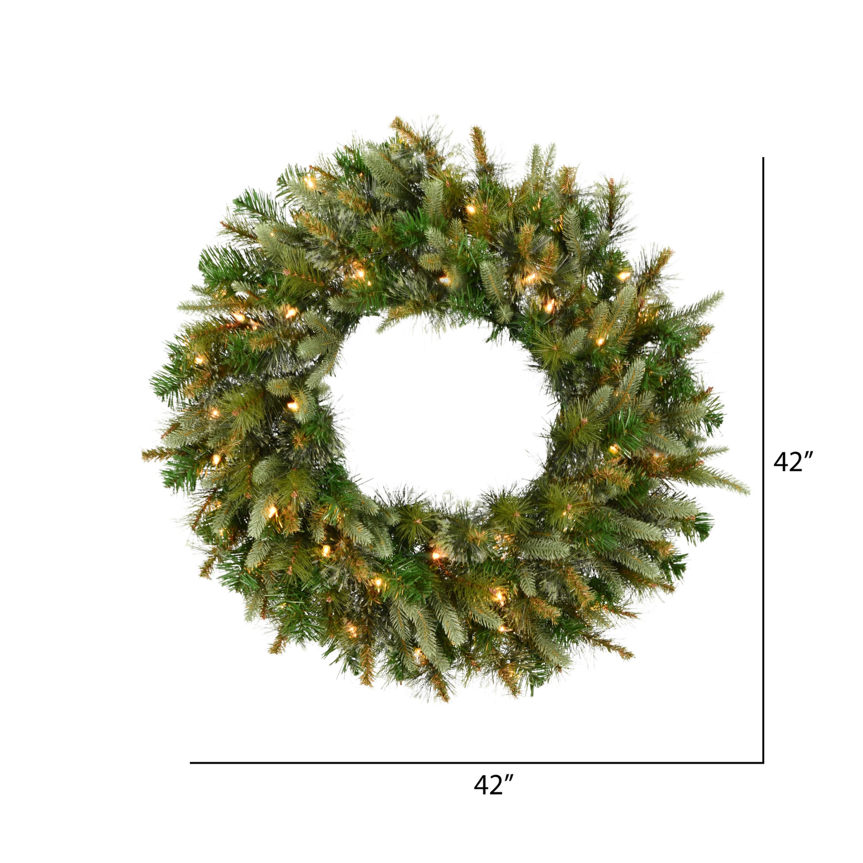 42&#x22; Pre-Lit Cashmere Christmas Wreath, Clear Lights