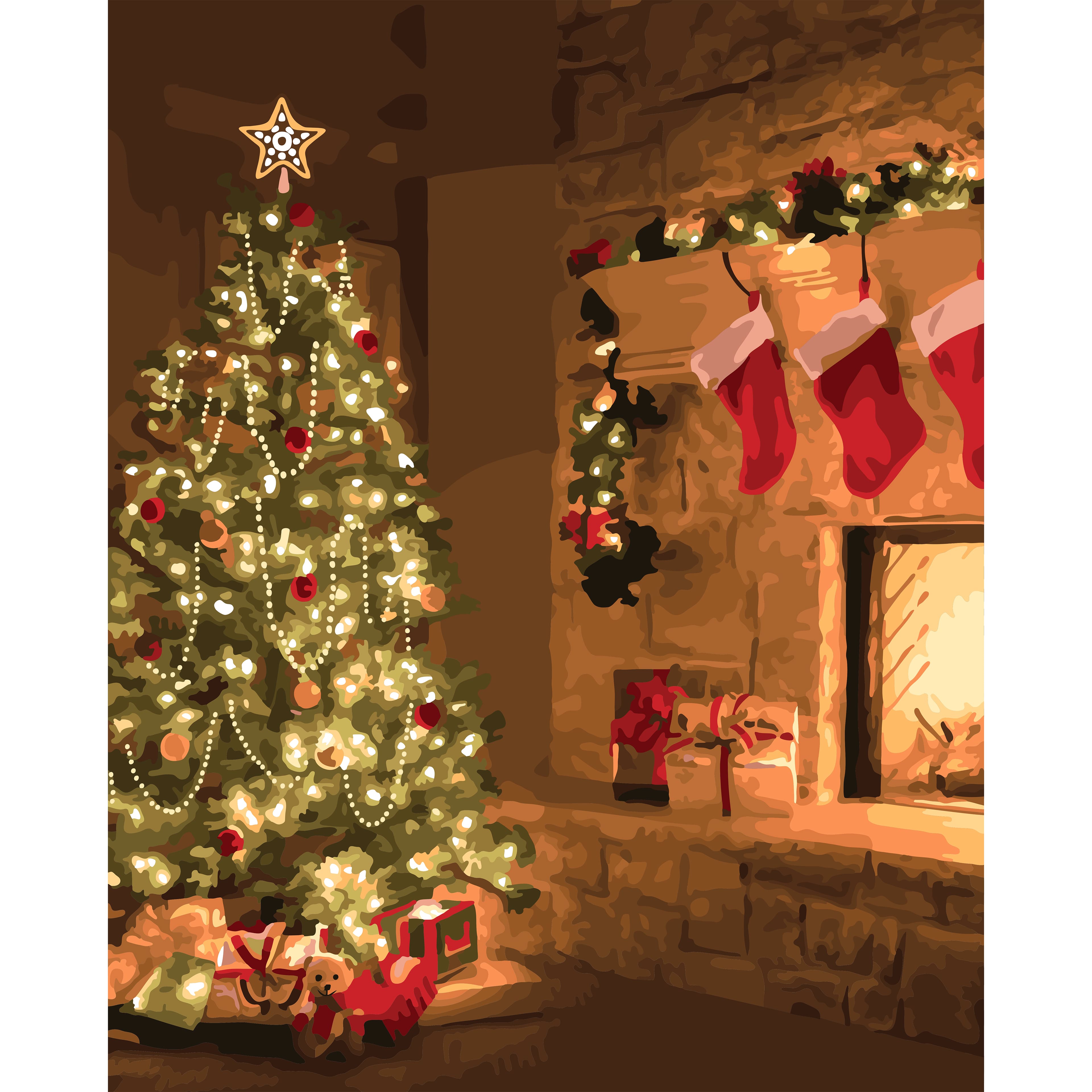 Cozy Fireplace Christmas Paint by Number Kit by Artist&#x27;s Loft&#xAE;