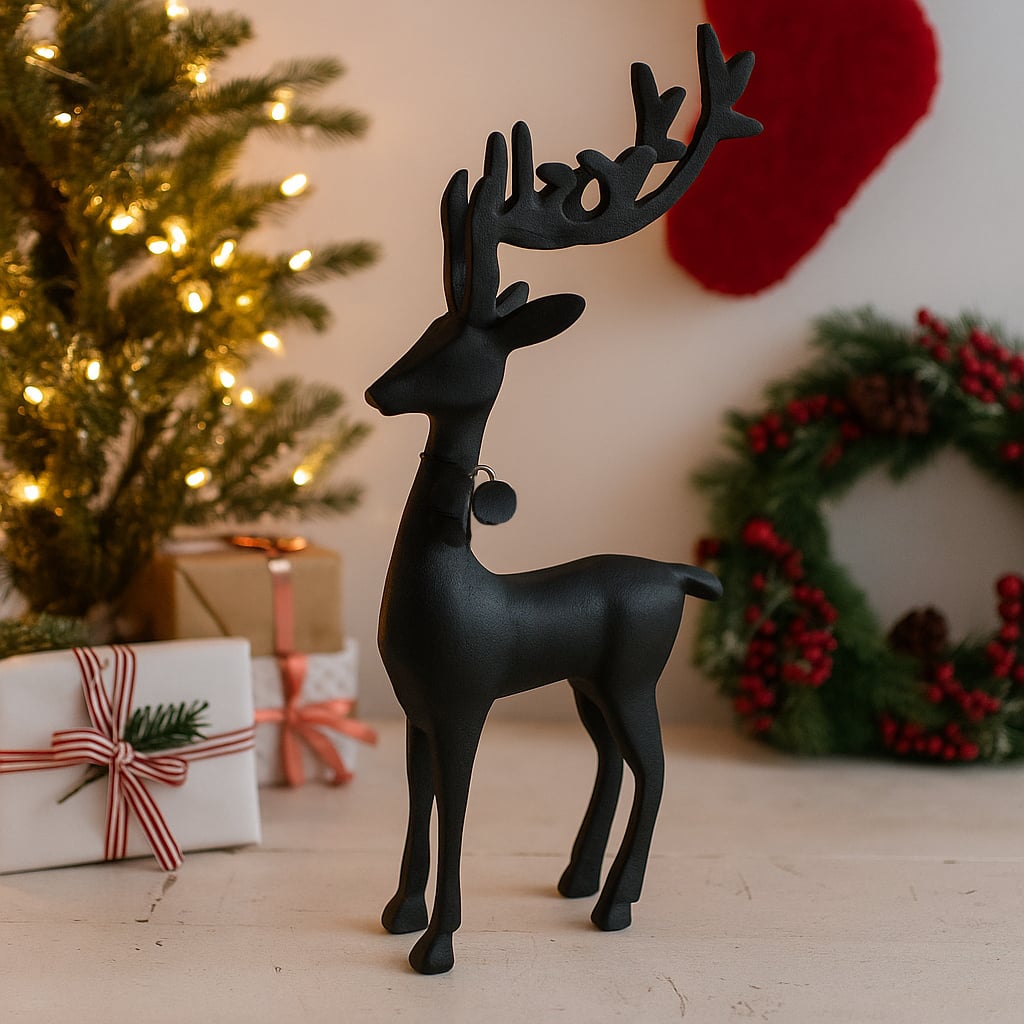 Black Standing Reindeer Metal Tabletop D&#xE9;cor by Ashland&#xAE;