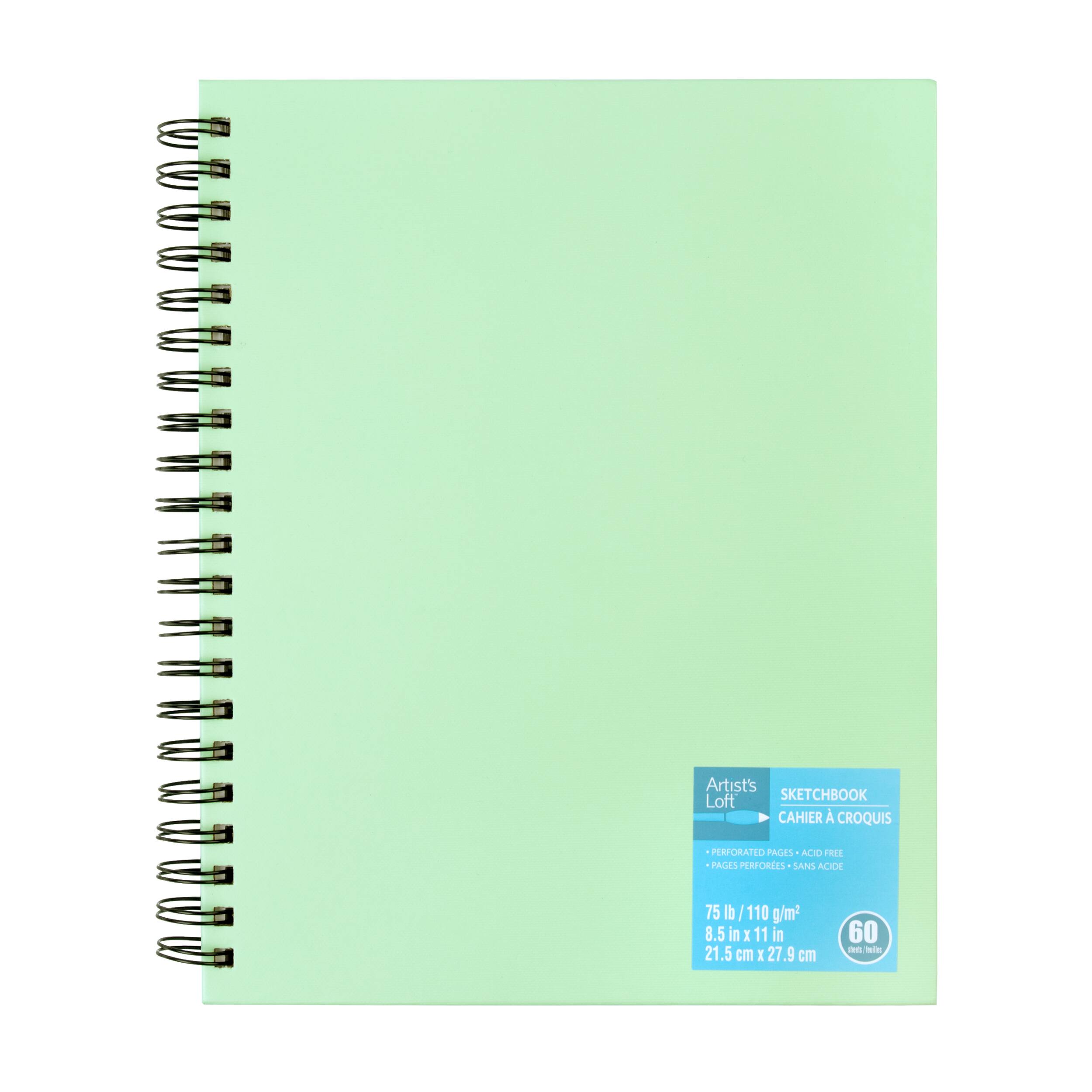 12 Pack: 8.5&#x22; x 11&#x22; Mint Spiral Sketchbook by Artist&#x27;s Loft&#x2122;