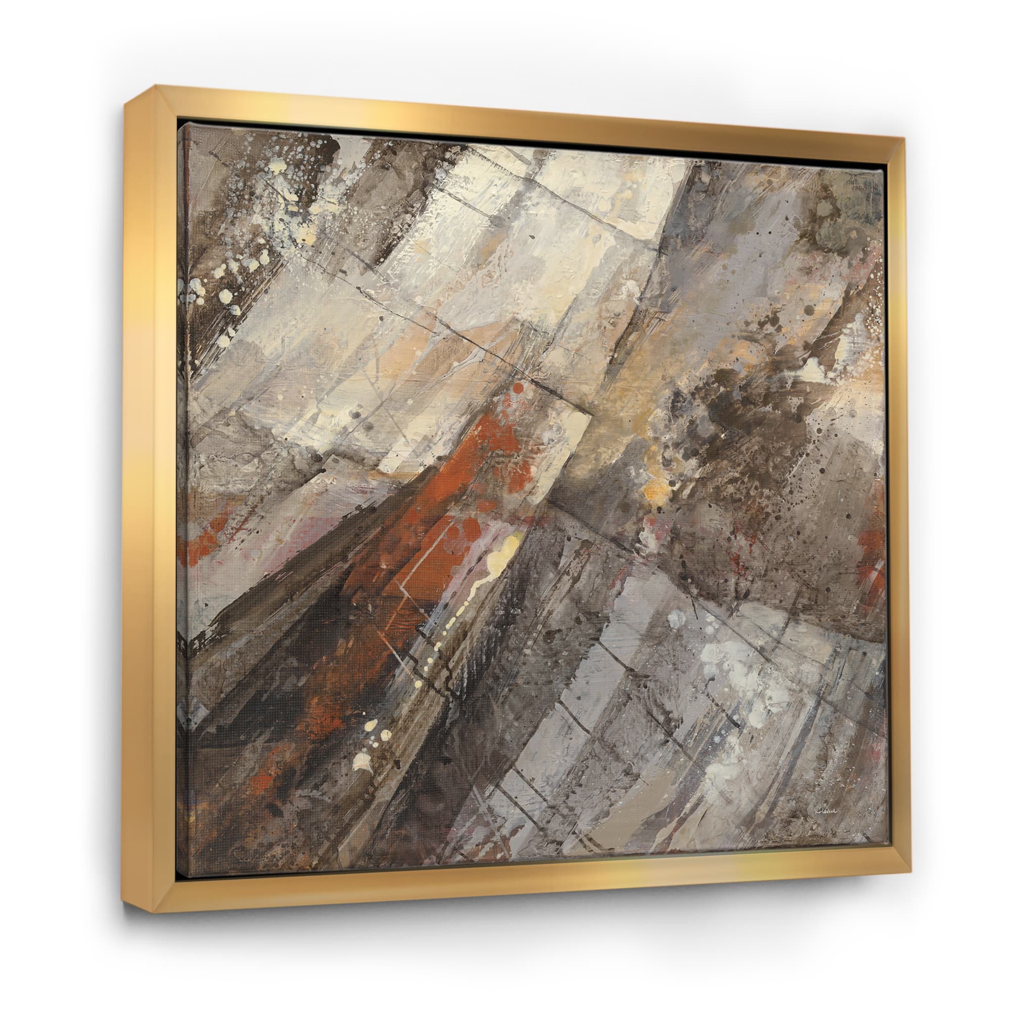 Designart - Fire and Ice Minerals III - Farmhouse Framed Canvas