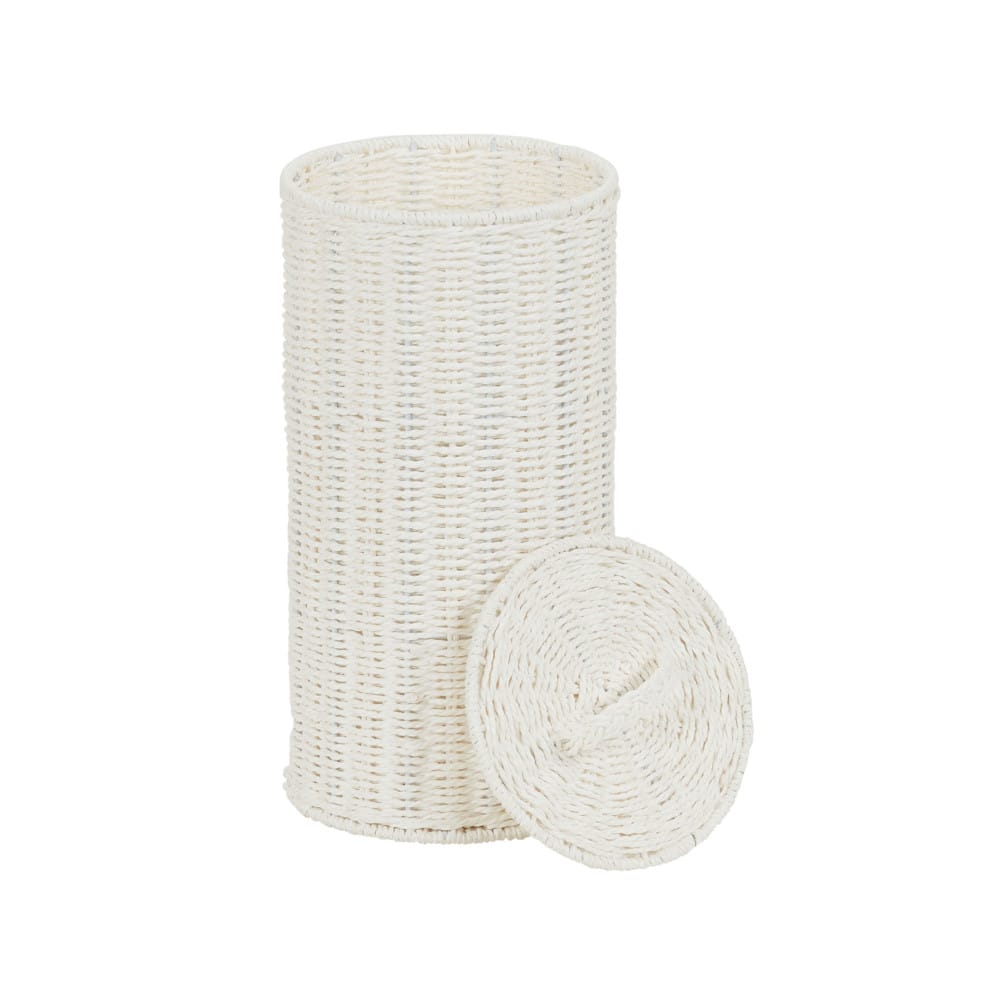 Household Essentials Wicker Toilet Paper Holder with Lid