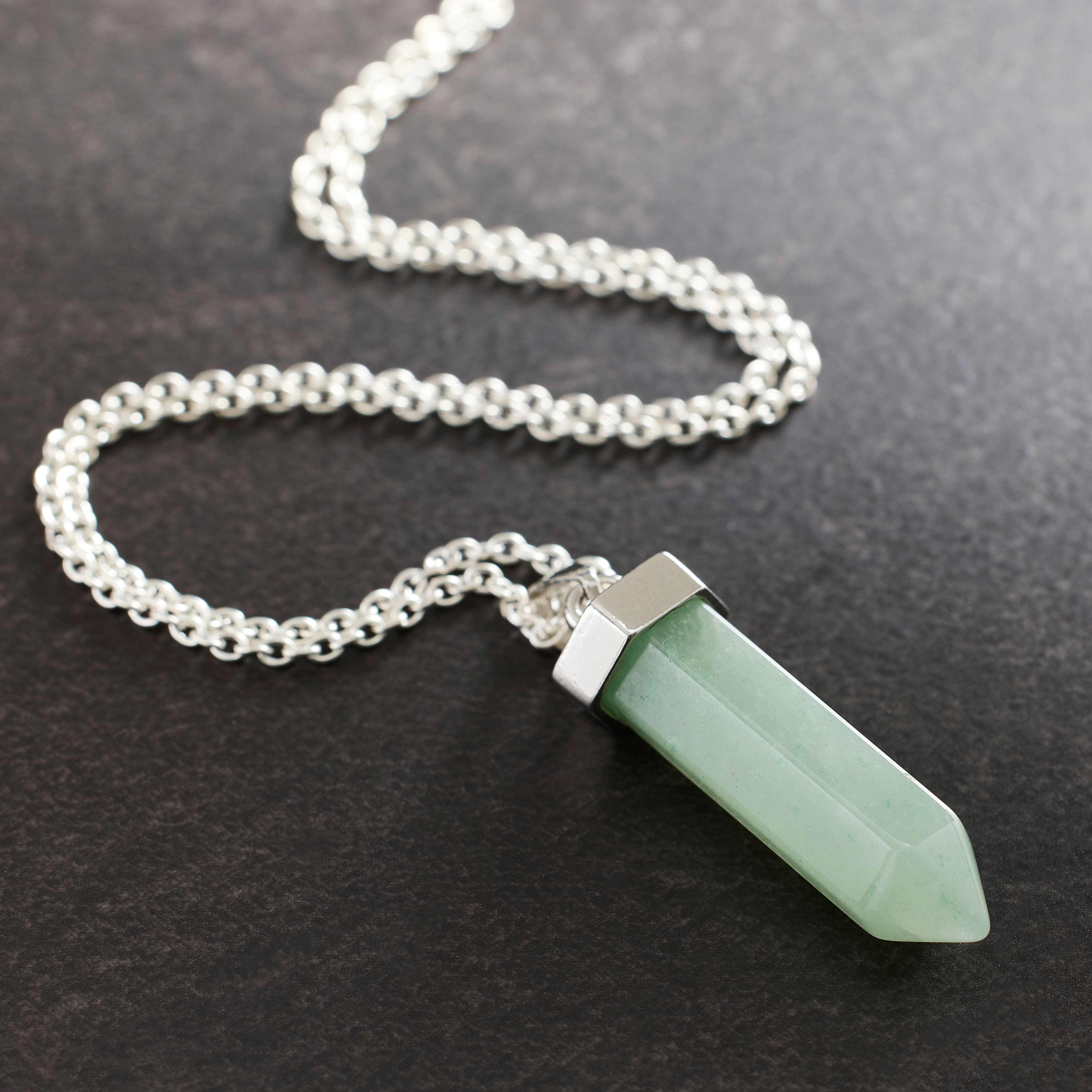 12 Pack: Green Aventurine Prism Pendant by Bead Landing™