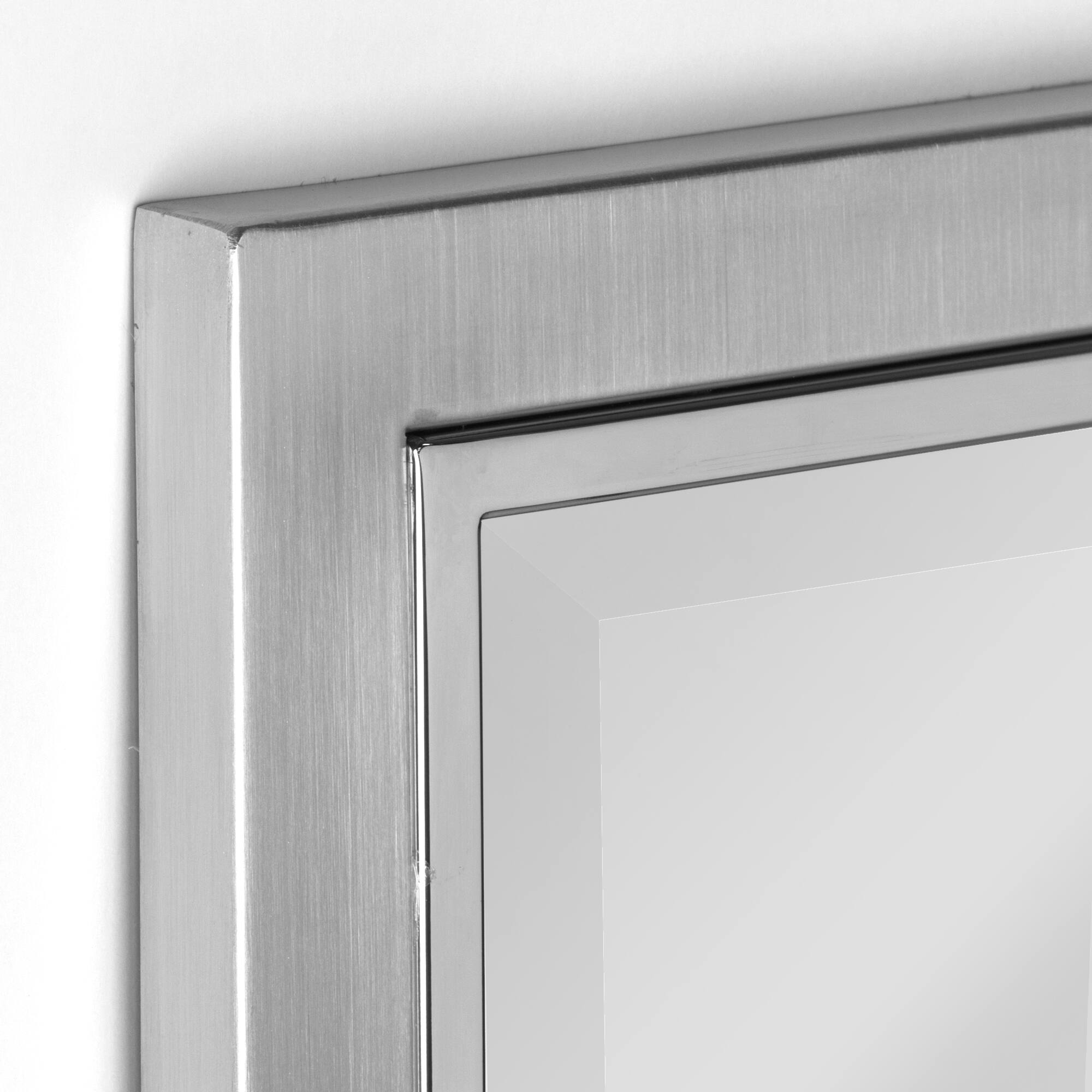 Head West Nickel &#x26; Chrome Framed Wall Vanity Mirror