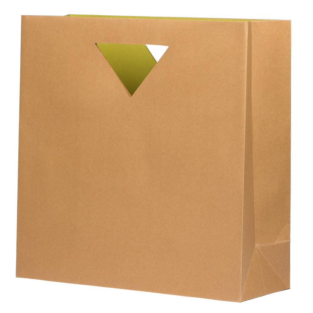 JAM Paper Large Brown Heavy-Duty Die Cut Gift Bags