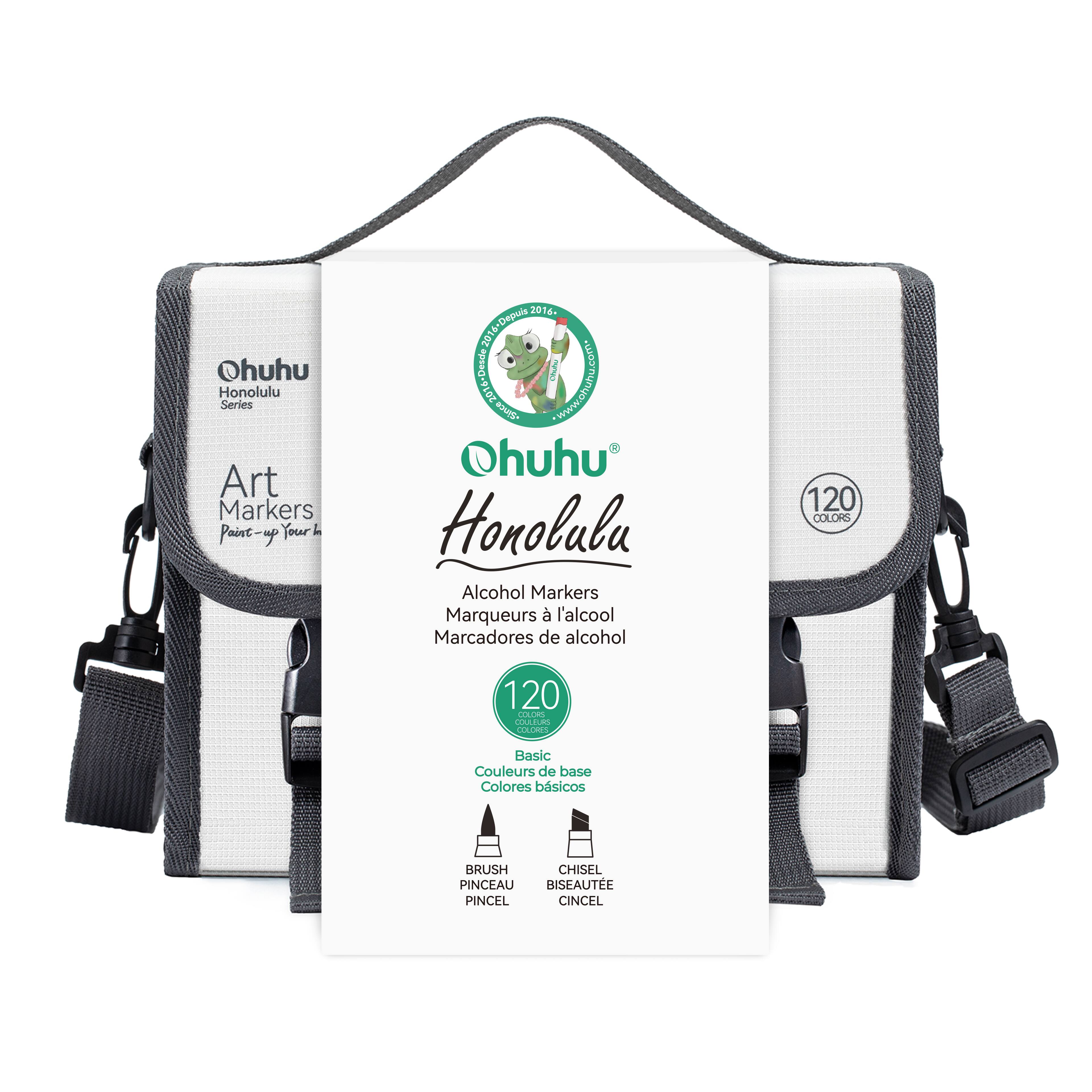 Ohuhu® Honolulu 120 Color Basic Alcohol Markers