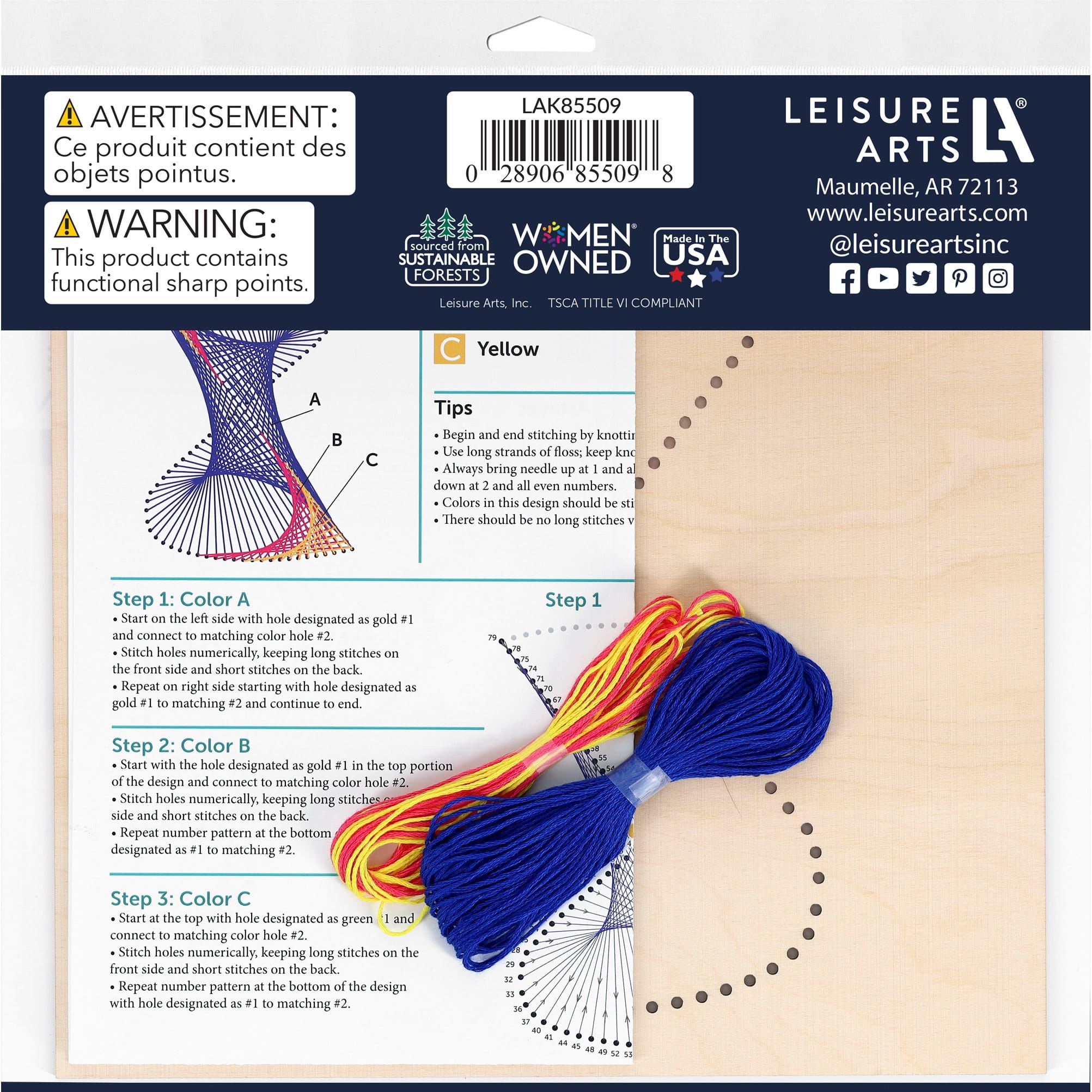 Leisure Arts&#xAE; Intermediate Vortex Wood Stitched String Art Panel Kit