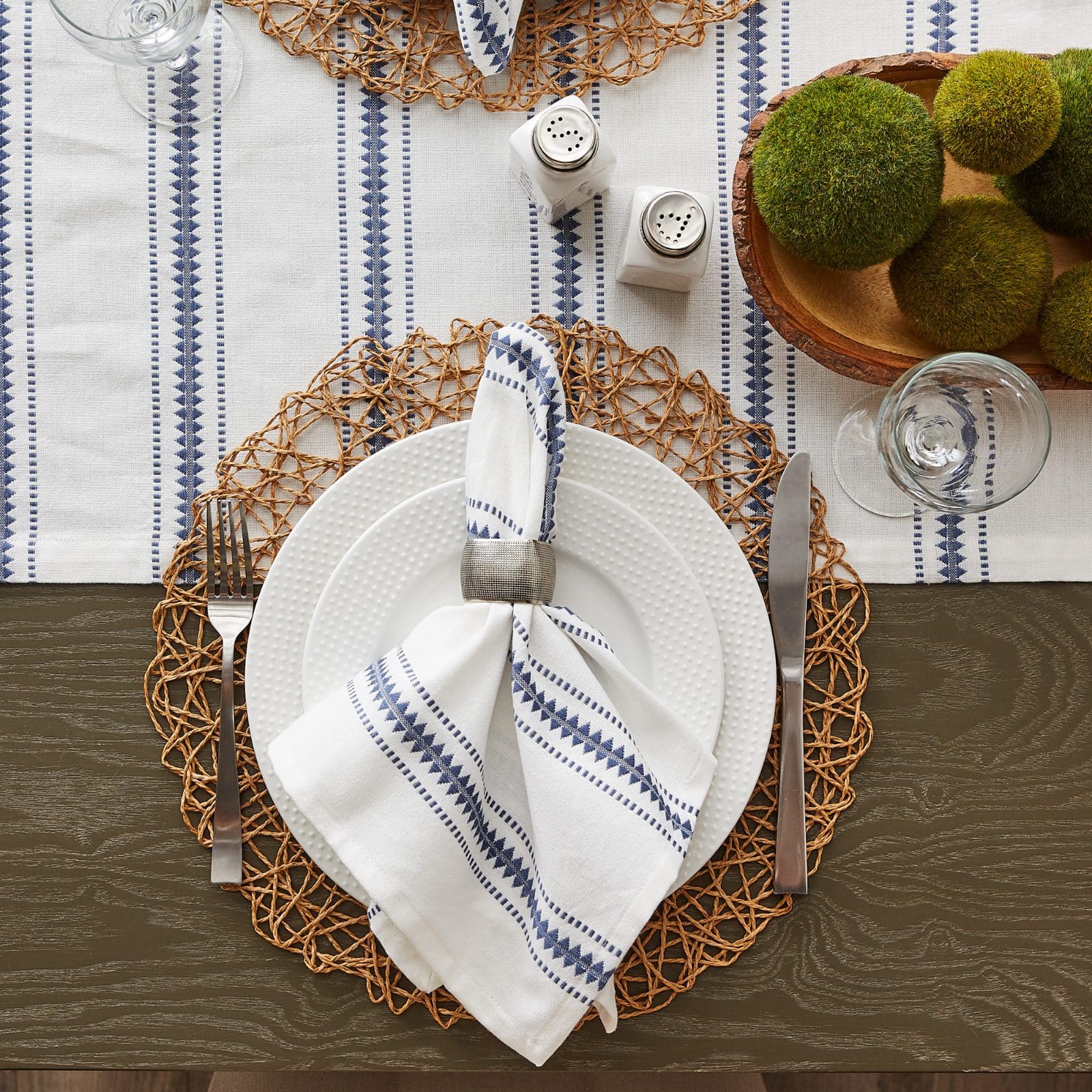 DII® French Blue Zig Dobby Stripe Cloth Dinner Napkins, 6ct.